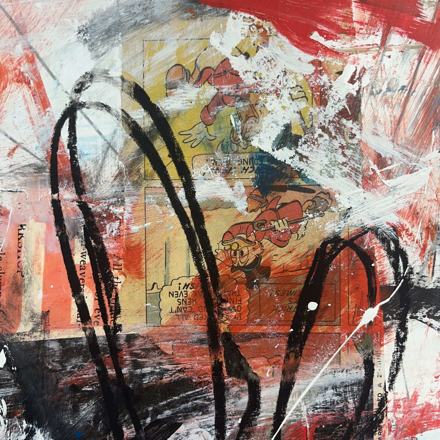 Original Mixed Media Abstract Modern Art Painting 18x24 "Vettura" Signed