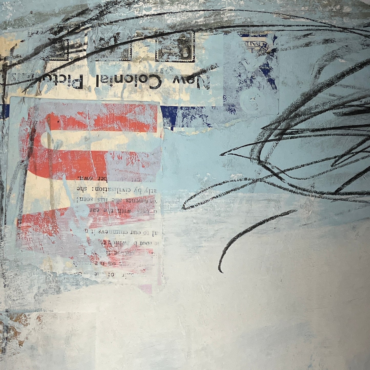 Original Mixed Media Abstract Modern Art Painting 18x24 "Croquinole" Signed