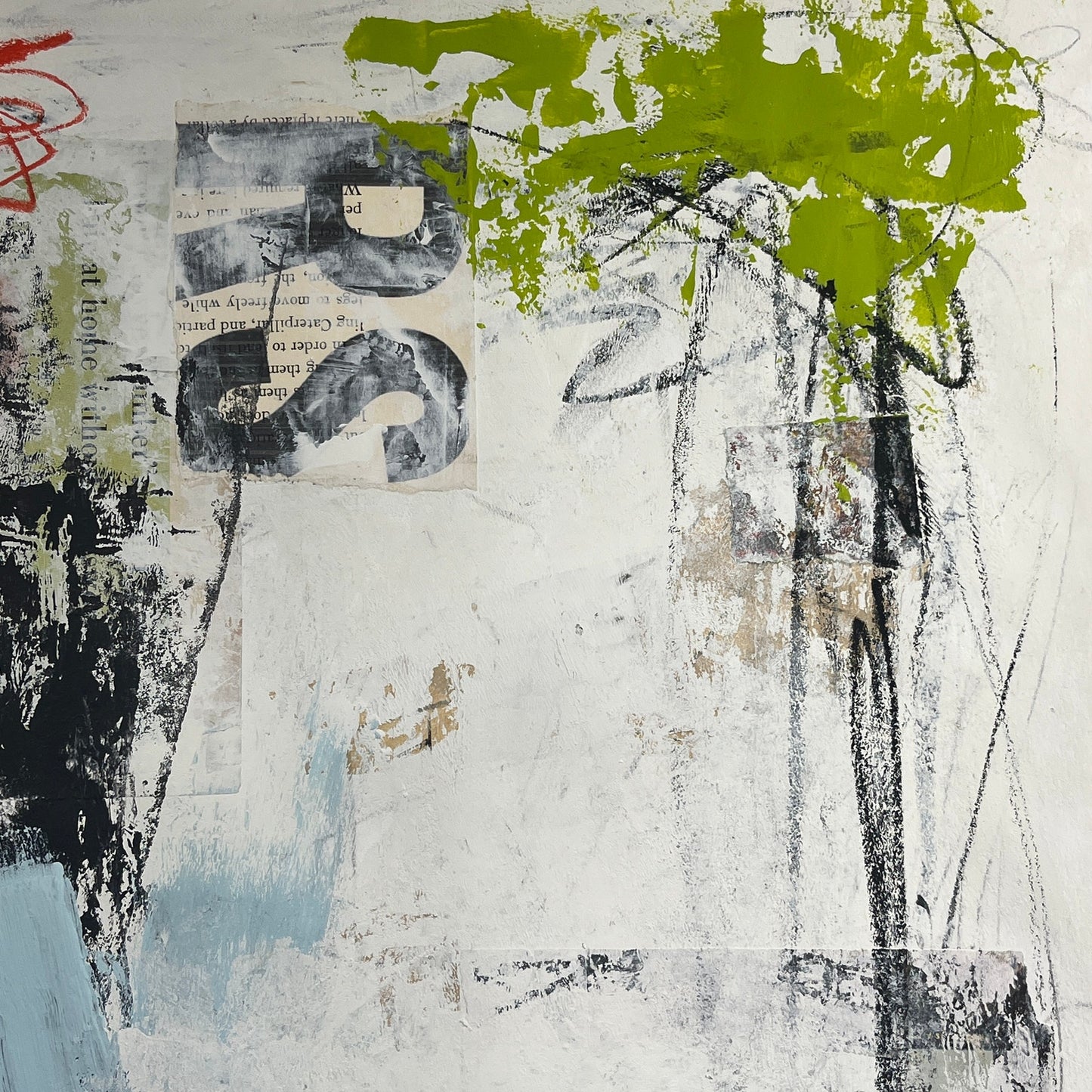 Original Mixed Media Abstract Modern Art Painting 18x24 "Zamarra" Signed