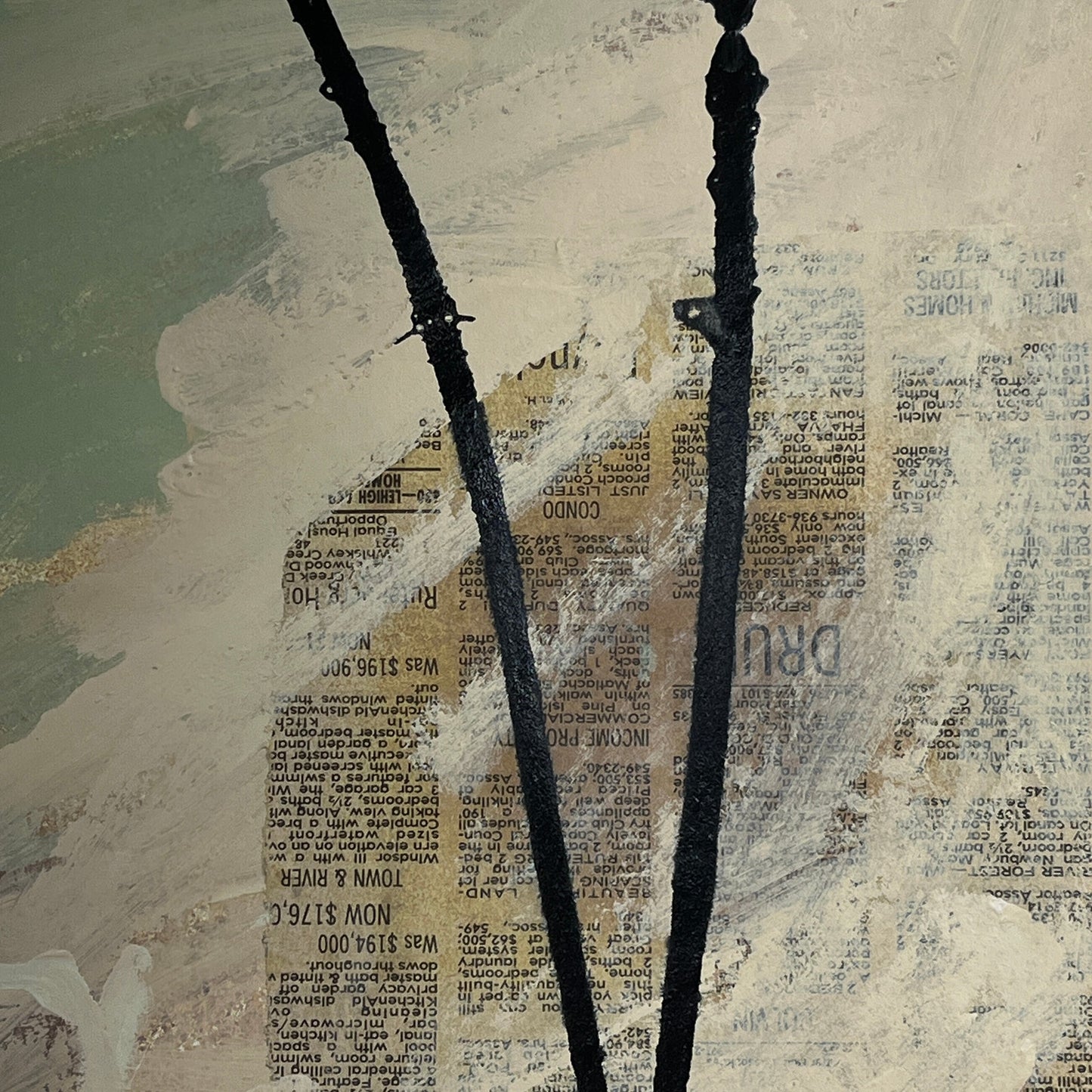 Original Mixed Media Abstract Modern Art Painting 18x24 "Obvolvent" Signed