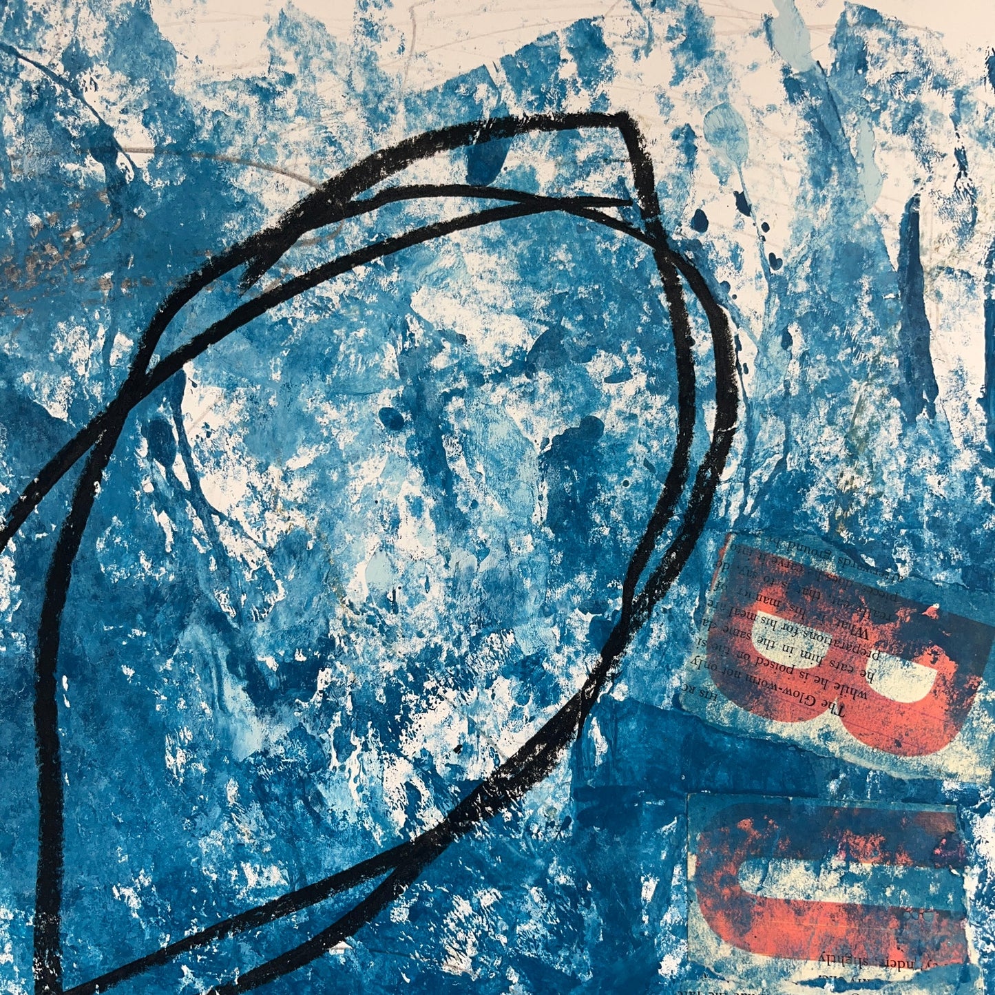 Original Mixed Media Abstract Modern Art Painting 18x24 "BUS" Signed