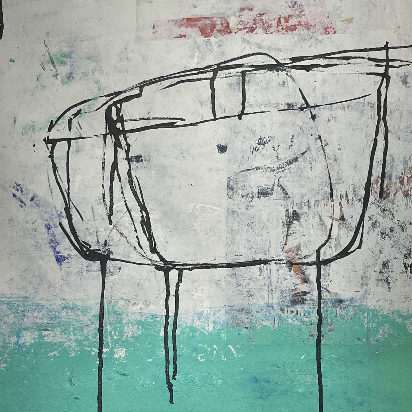 Original Mixed Media Abstract Modern Art Painting 24x36 "Chamois" Signed