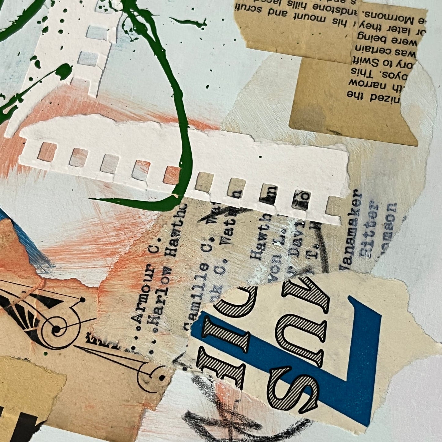 Original Mixed Media Abstract Art Collage 11x14 “Jealous Physics" Signed
