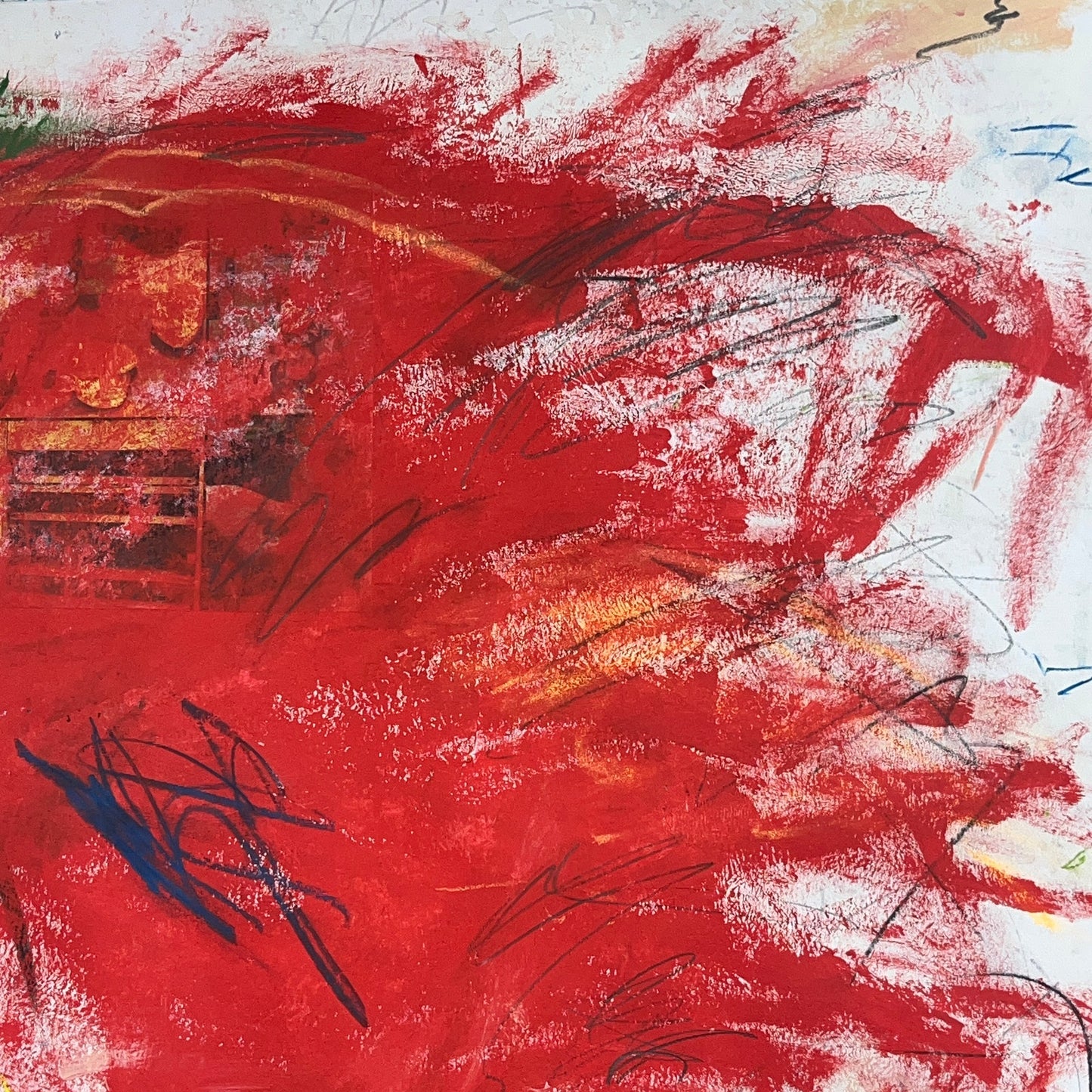 Original Mixed Media Abstract Modern Art Painting 18x24 "Pneumography" Signed