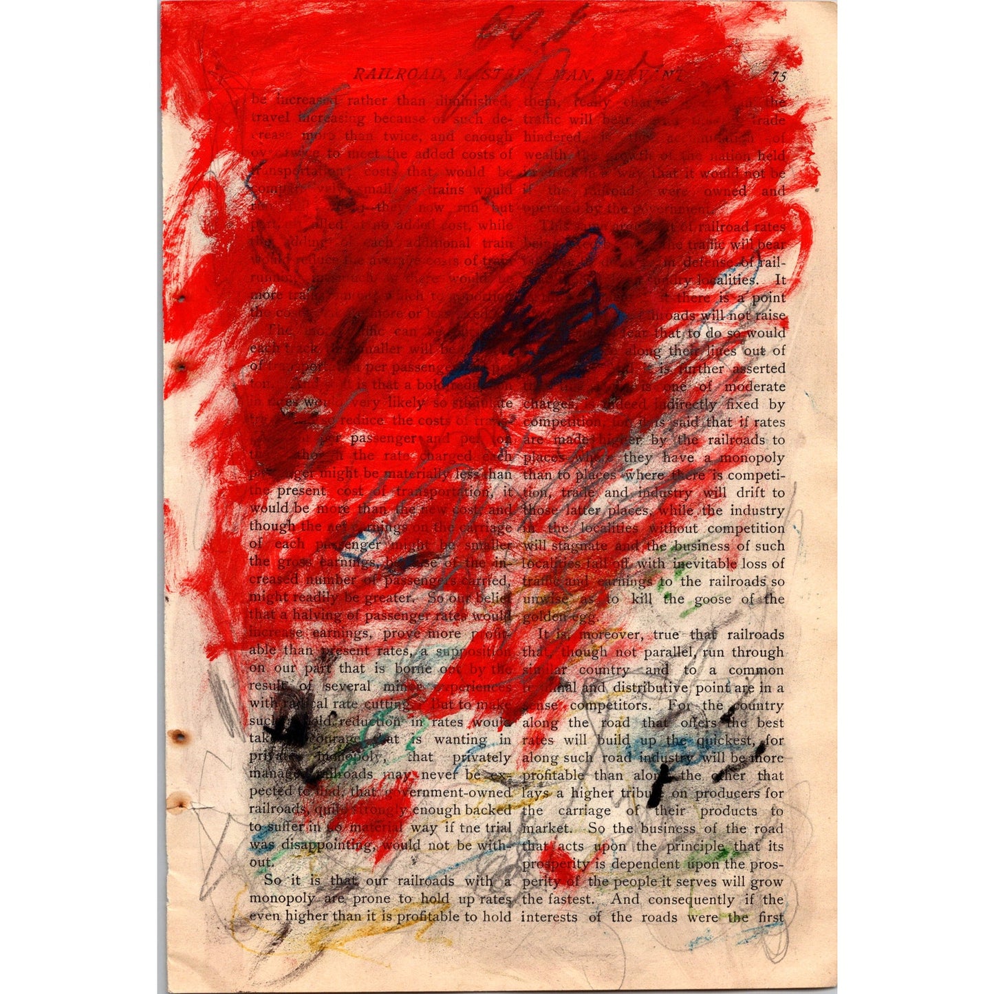 Original Abstract Modern Art Painting on Paper from 1902 Magazine #17 Signed