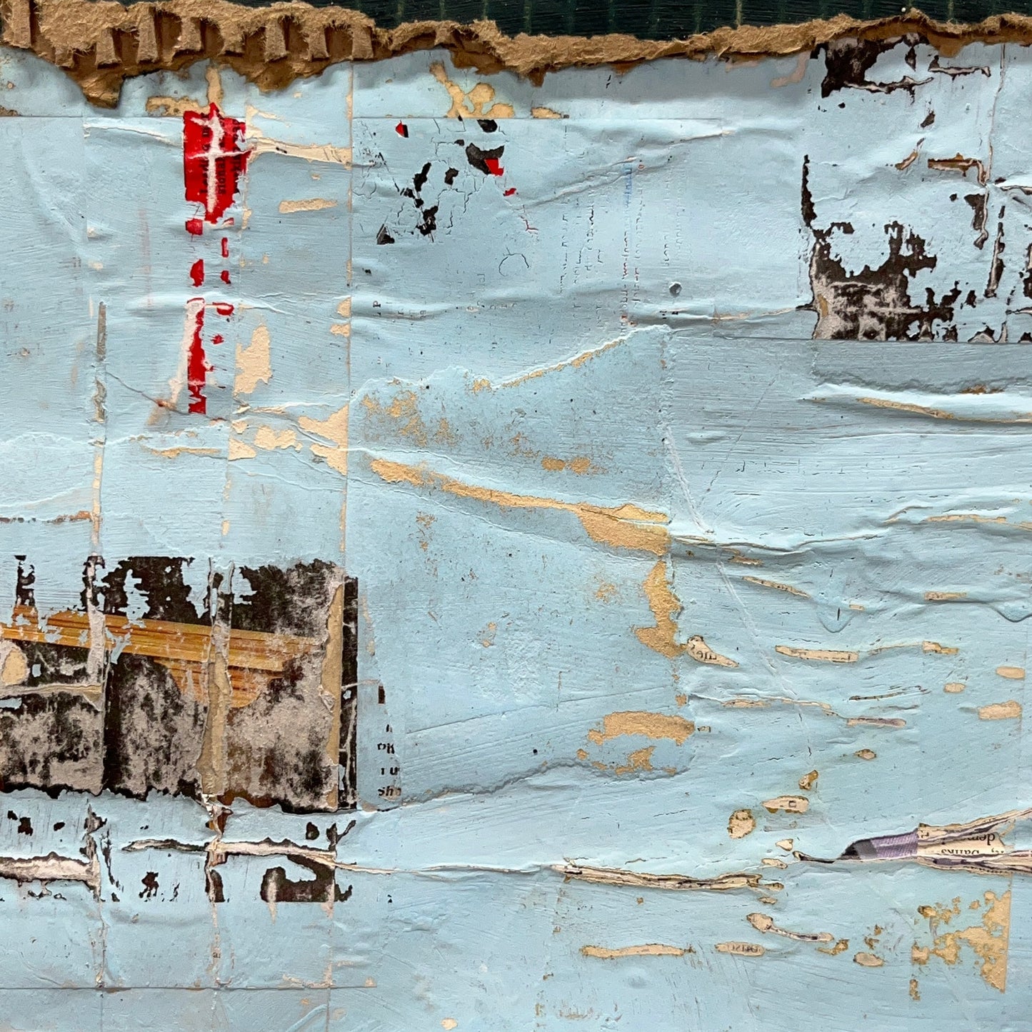 Original Framed Mixed Media Modern Art Collage Painting 12x18 "Locker"