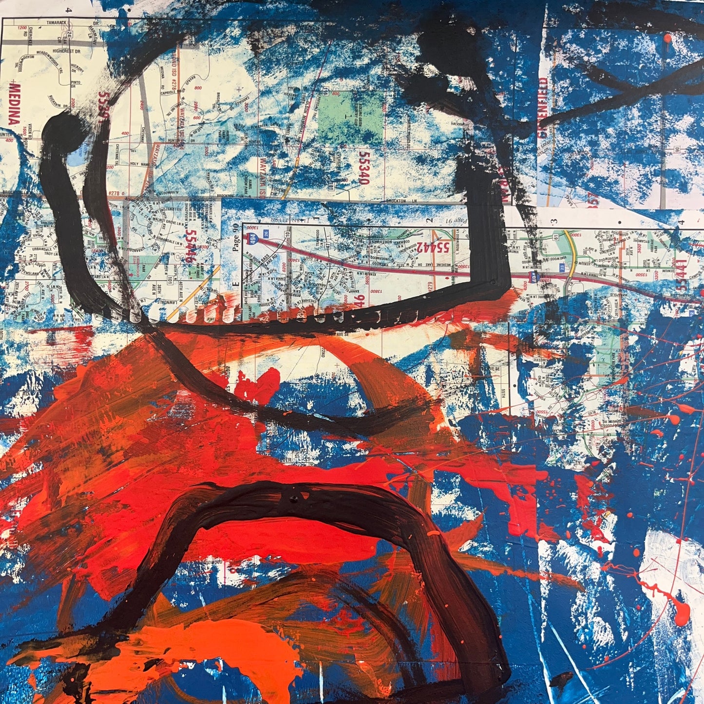 Original Mixed Media Abstract Modern Art Painting 18x24 "Viduity" Signed
