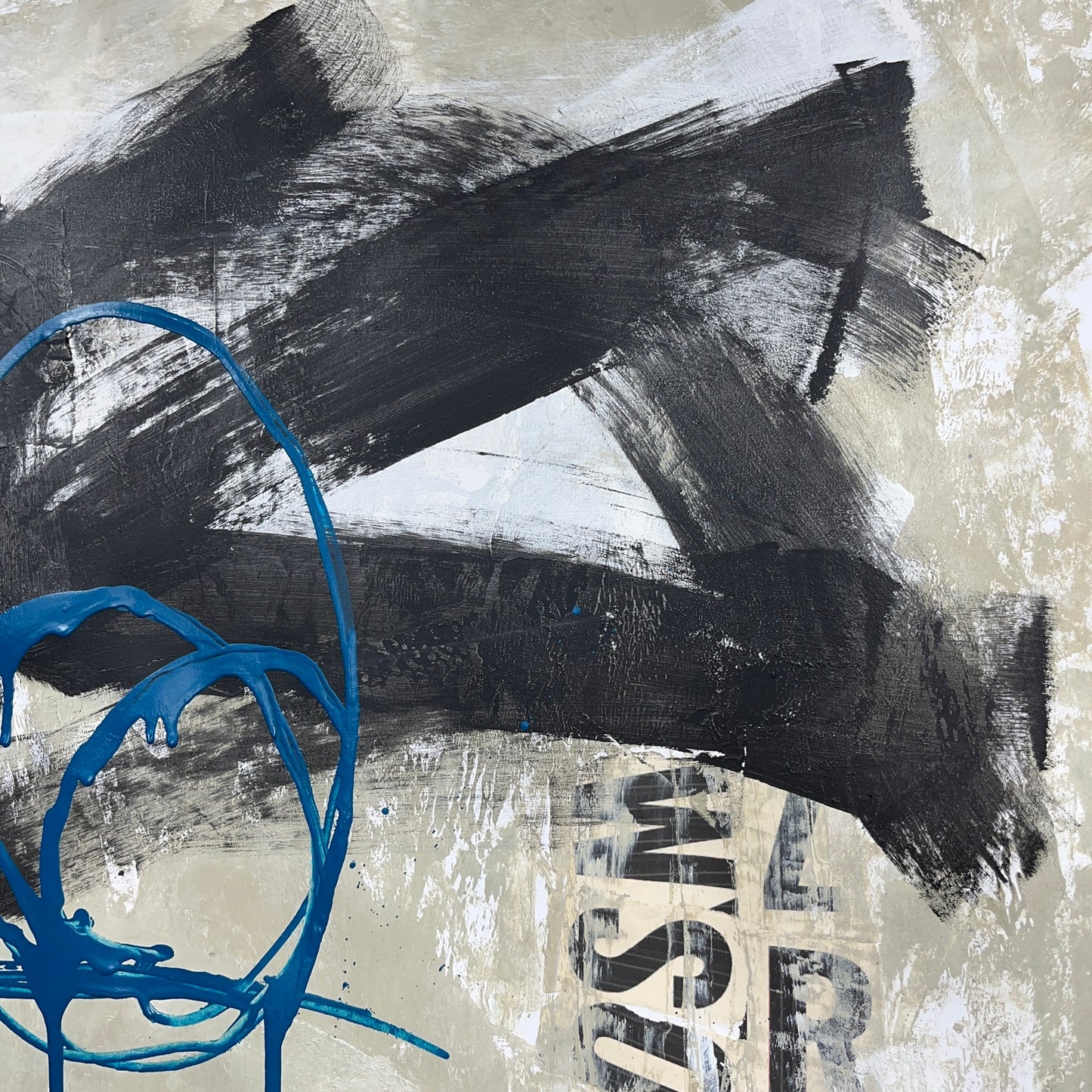 Original Mixed Media Abstract Modern Art Painting 18x24 "Socle" Signed