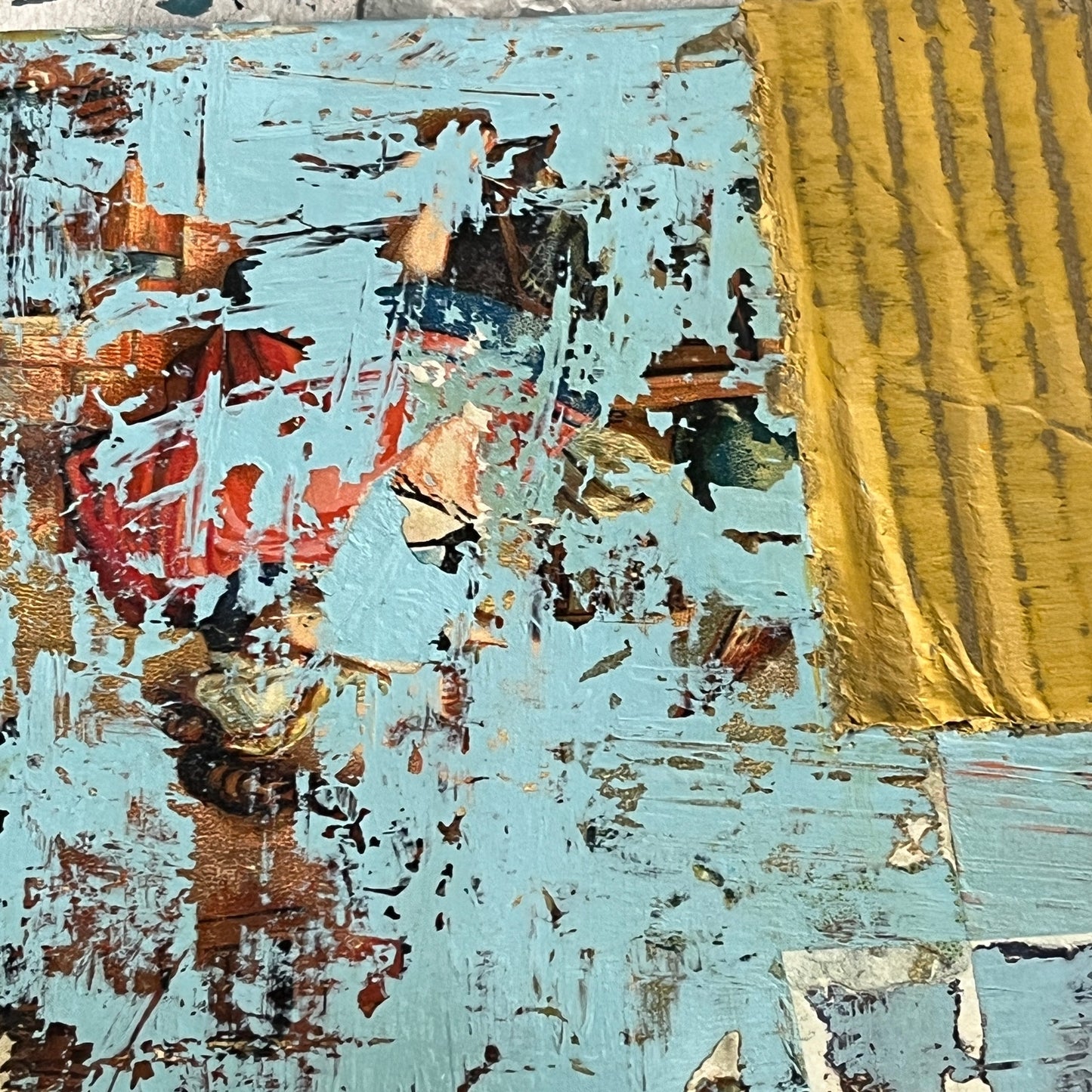 Original Mixed Media Abstract Art Collage Painting 11x14 "Decade"