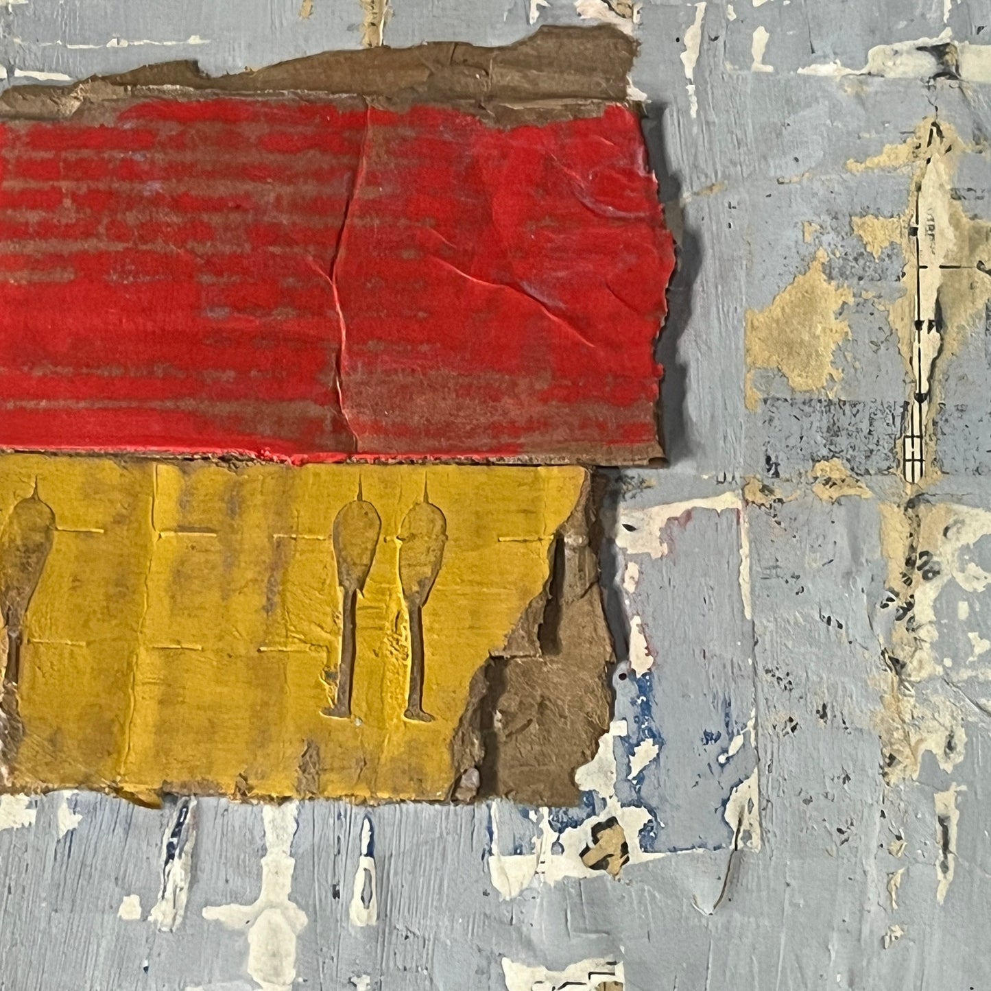 Original Mixed Media Abstract Art Collage Painting 11x14 "Salve"