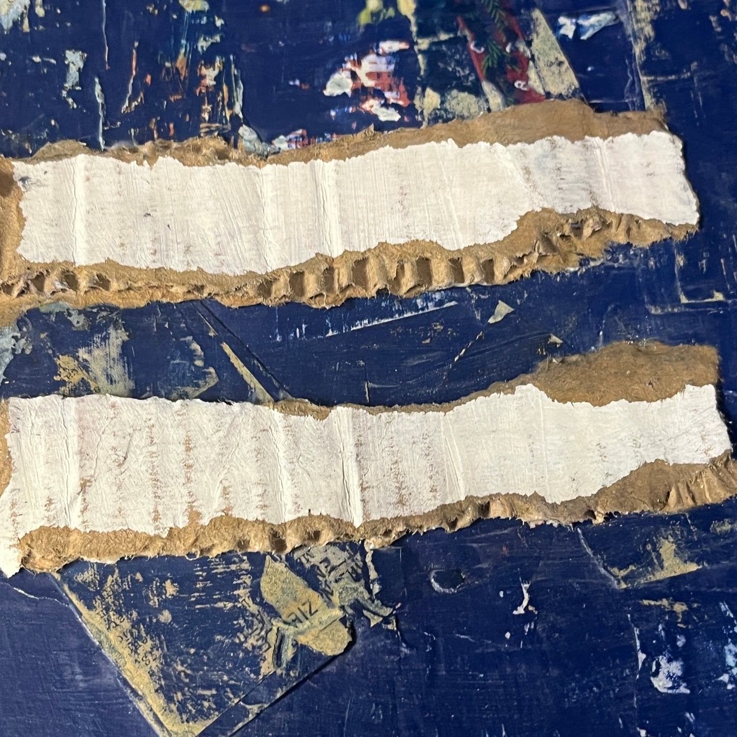 Original Mixed Media Abstract Art Collage Painting 11x14 "Zinc"
