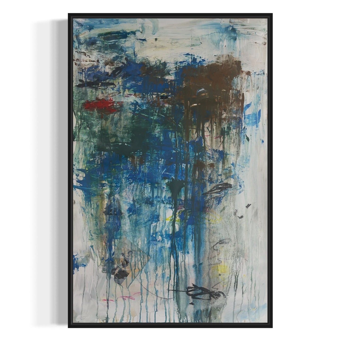 Original Mixed Media Abstract Modern Art Painting 24x36 "Slippery" Signed
