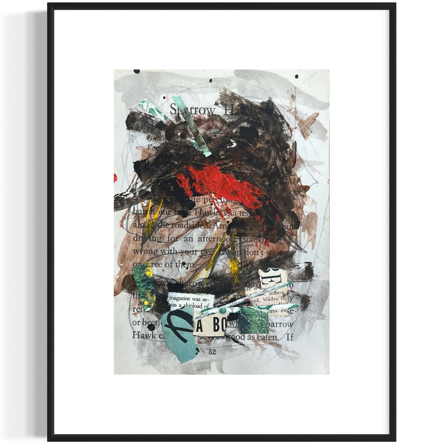 Original Abstract Modern Art Bird Painting "Sparrow Hawk" Signed