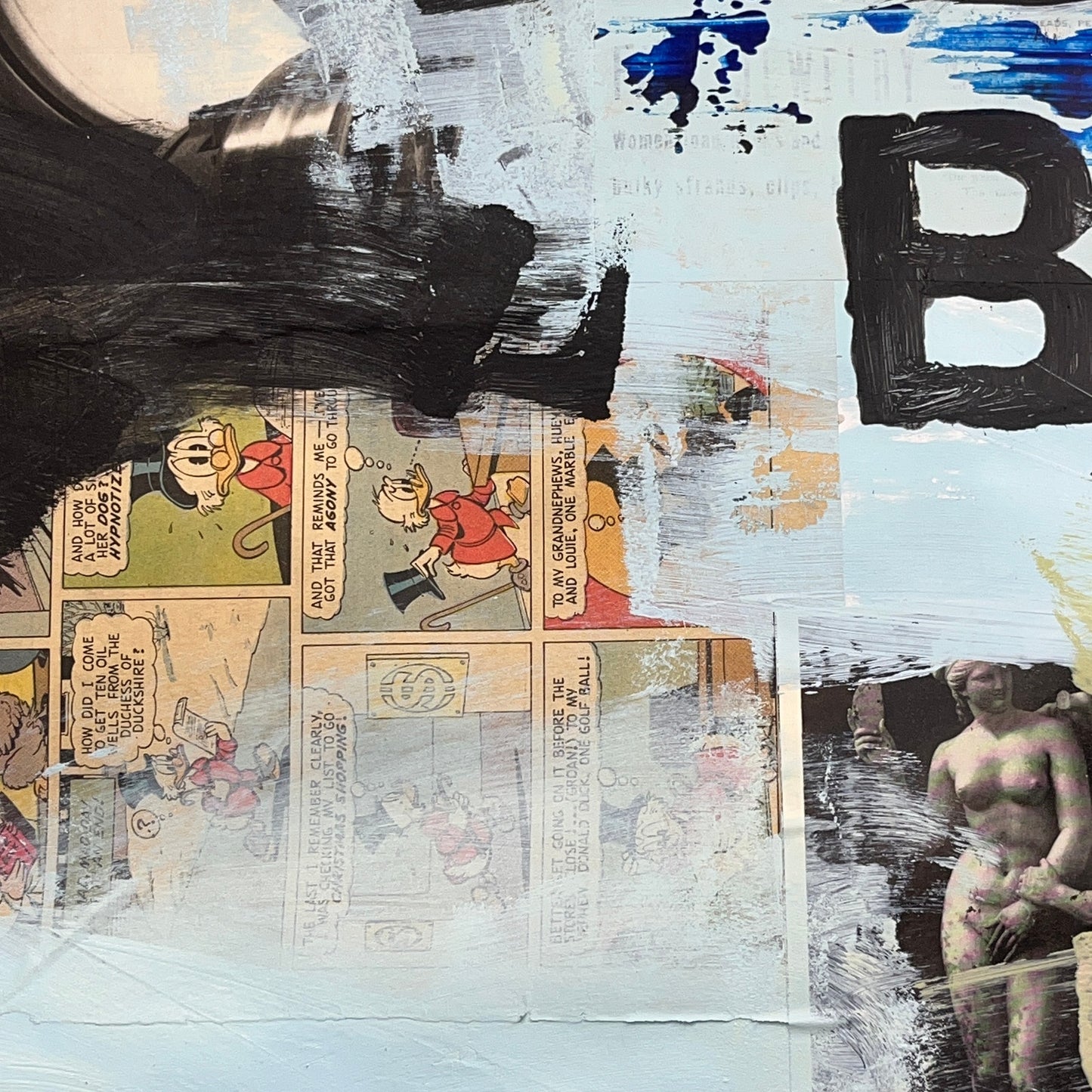 Original Mixed Media Abstract Modern Art Painting 24x36 "Baba" Signed