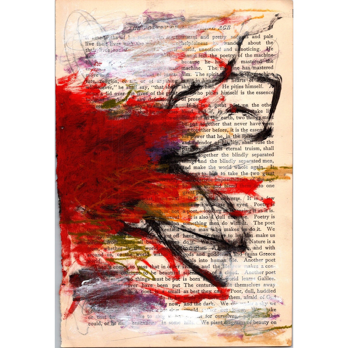 Original Abstract Modern Art Painting on Paper from 1902 Magazine #9 Signed