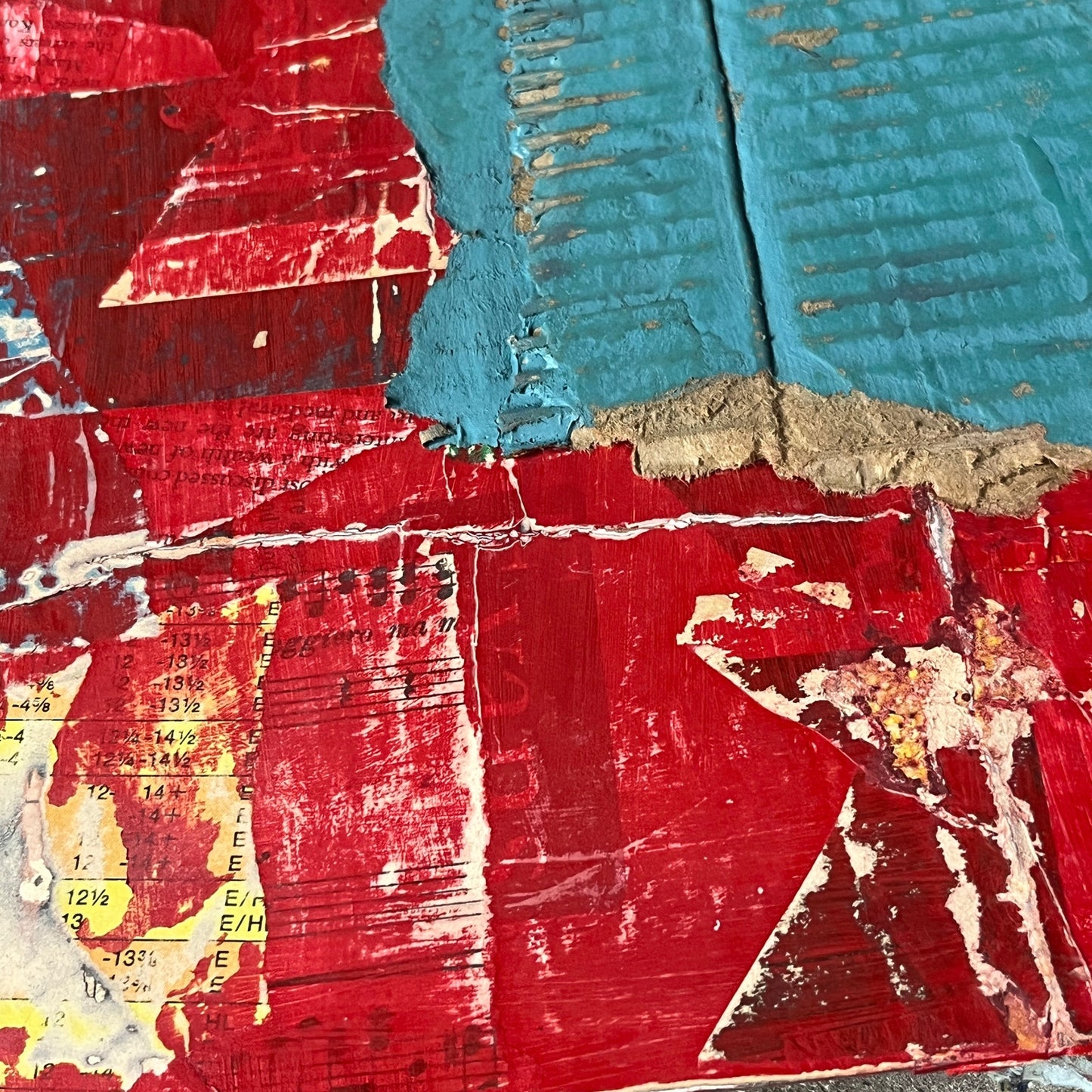Original Mixed Media Abstract Art Collage Painting 11x14 "Wrinkle"