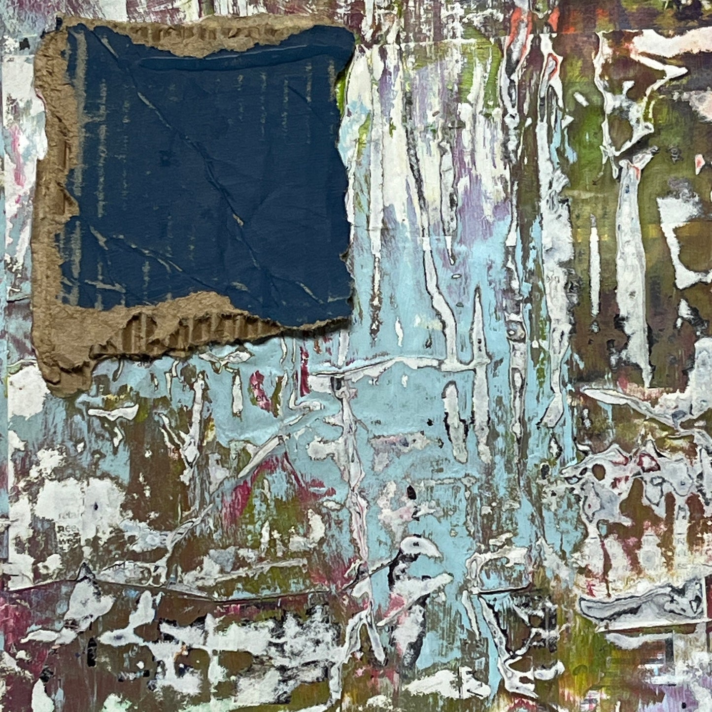 Original Framed Mixed Media Modern Art Collage Painting 12x18 "Threshold"