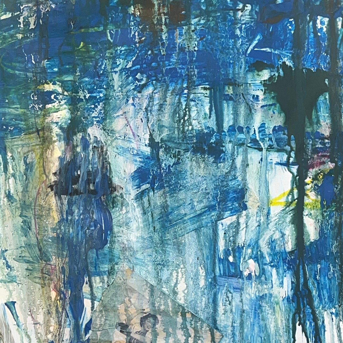 Original Mixed Media Abstract Modern Art Painting 24x36 "Slippery" Signed