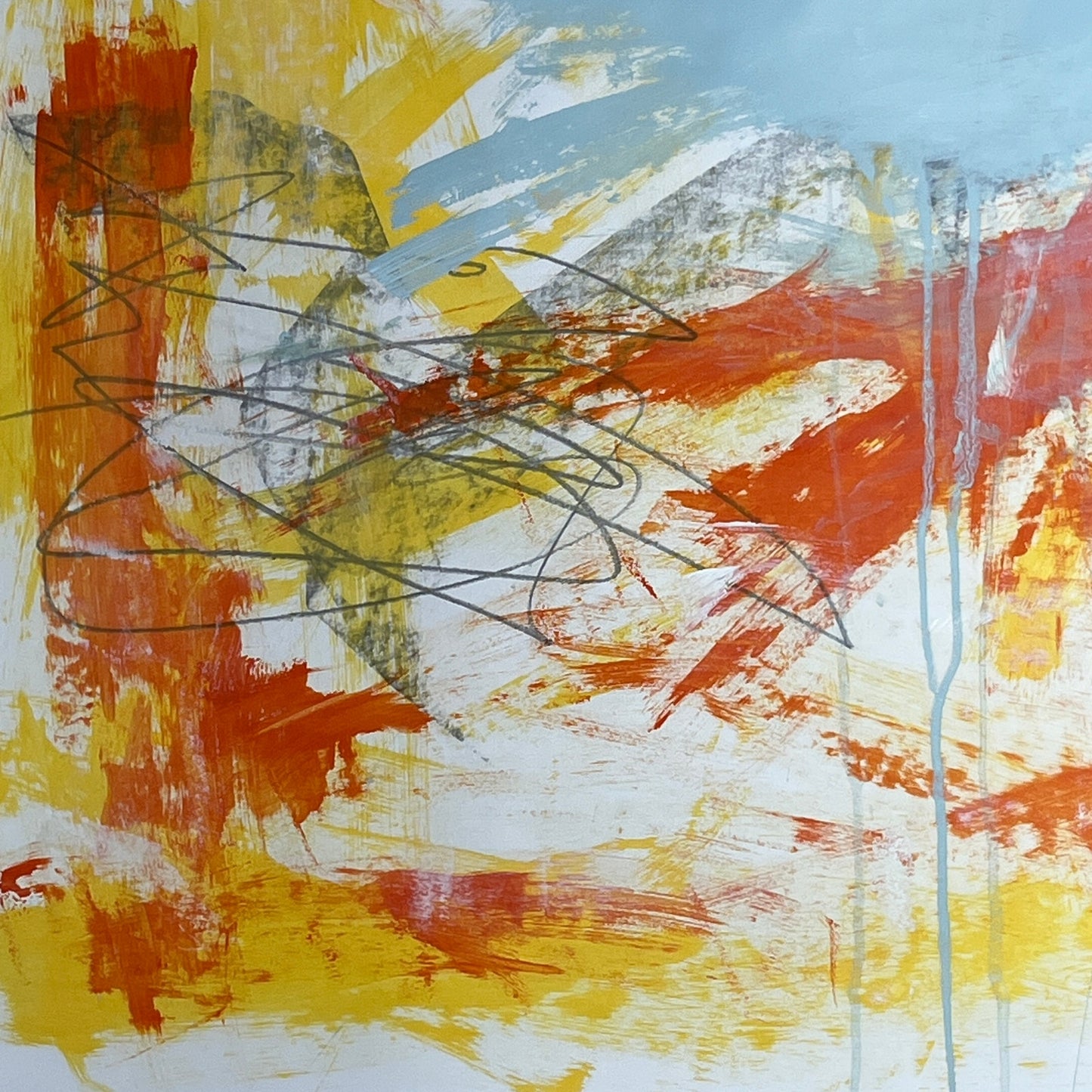 Original Mixed Media Abstract Modern Art Painting 24x36 "Aubade" Signed