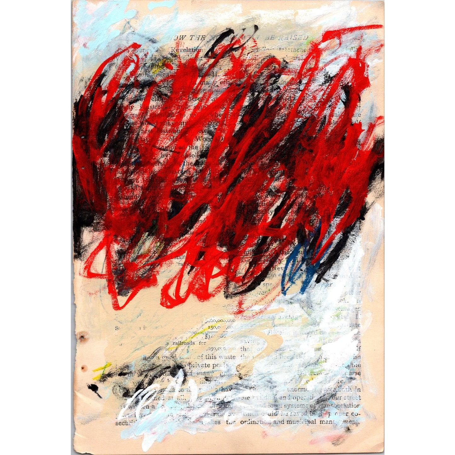 Original Abstract Modern Art Painting on Paper from 1902 Magazine #3 Signed