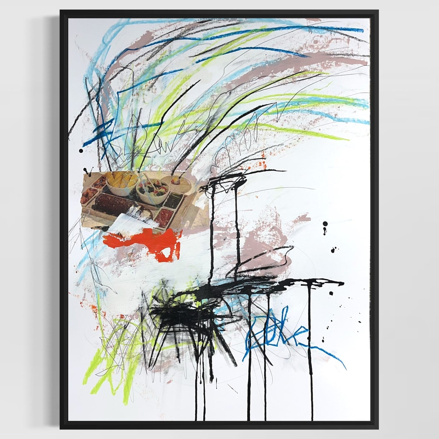 Original Mixed Media Abstract Modern Art Painting 18x24 "Acersecomic" Signed