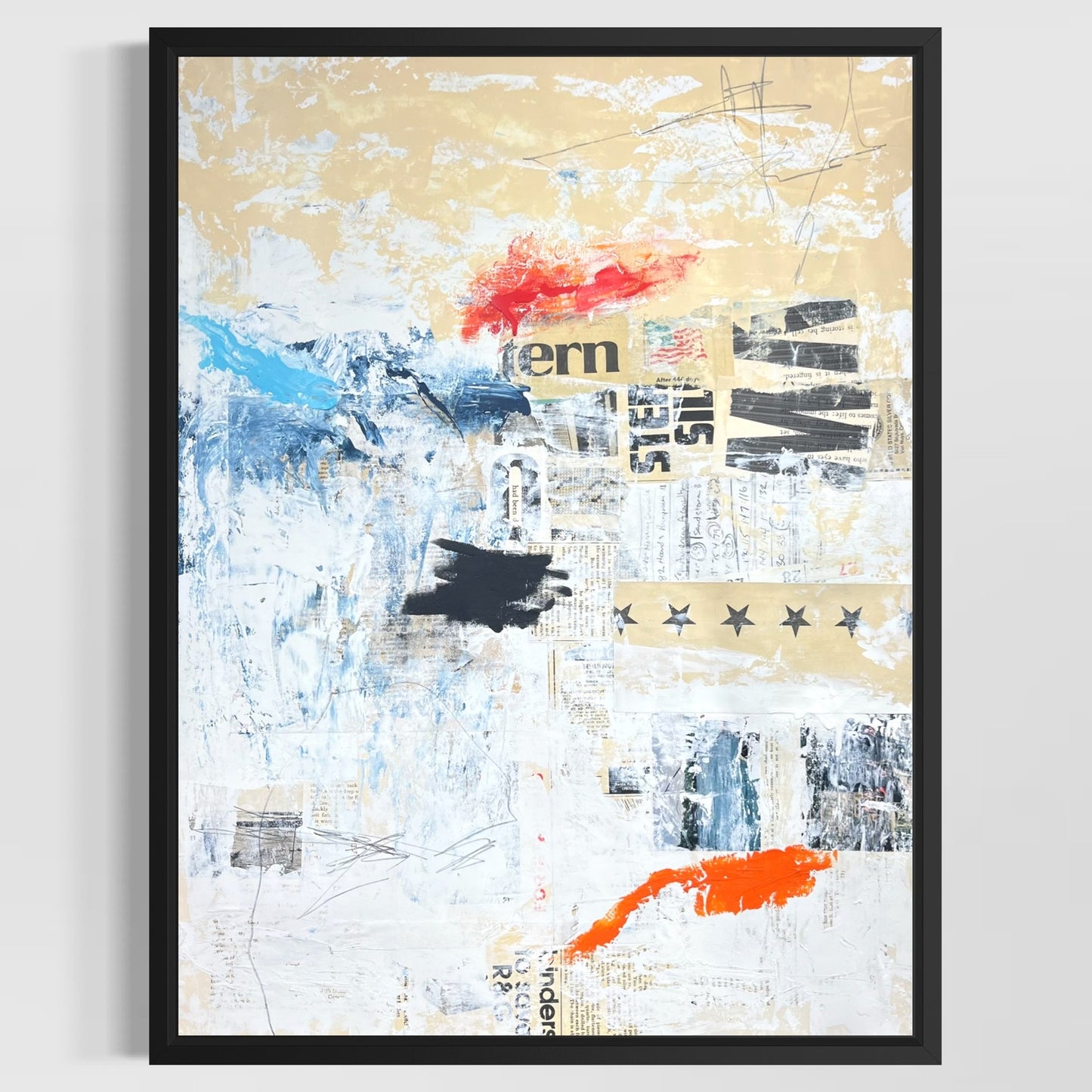 Original Mixed Media Abstract Modern Art Painting 18x24 "Sonorescent" Signed