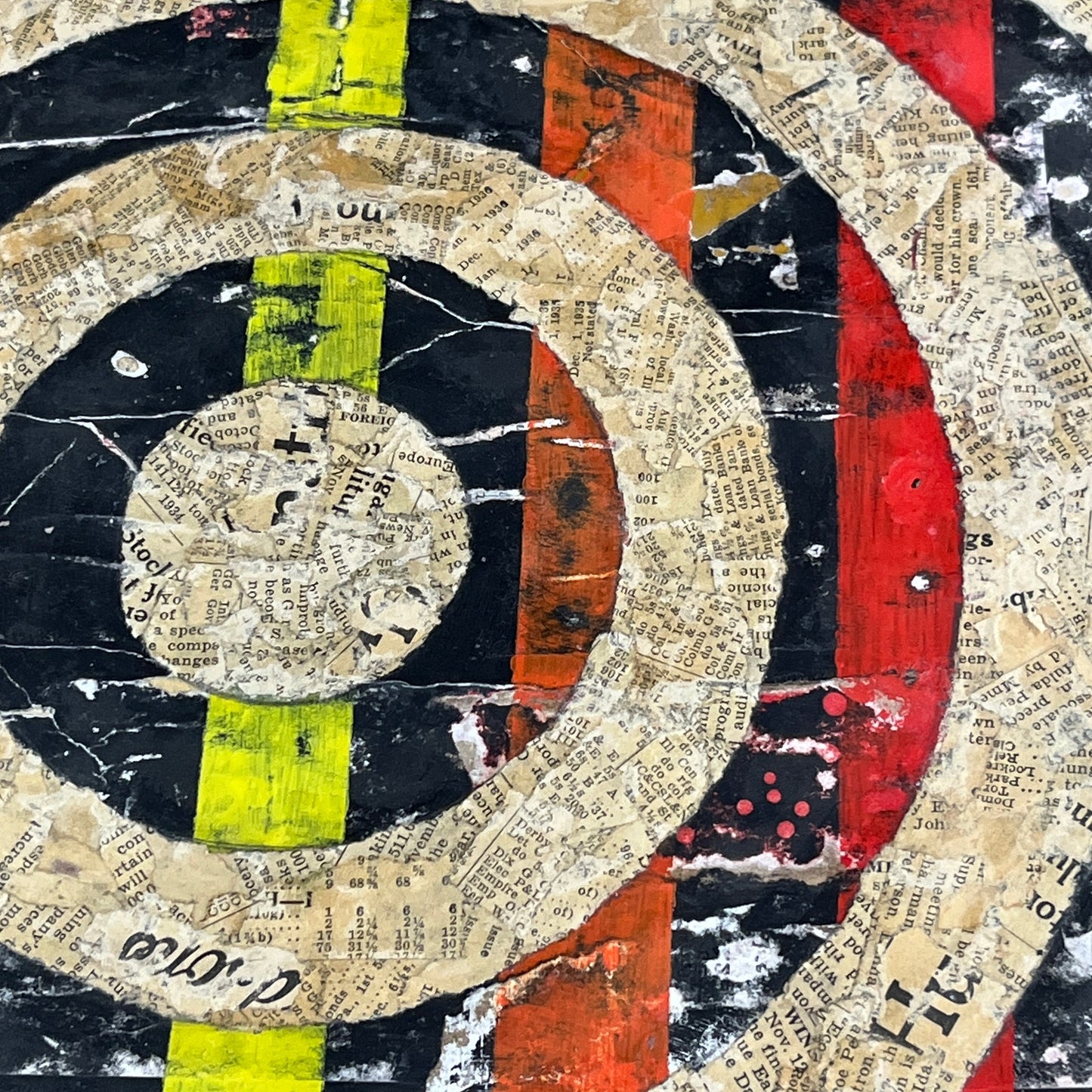 Original Framed Mixed Media Modern Art Collage Painting 12x18 "Obumbrate"