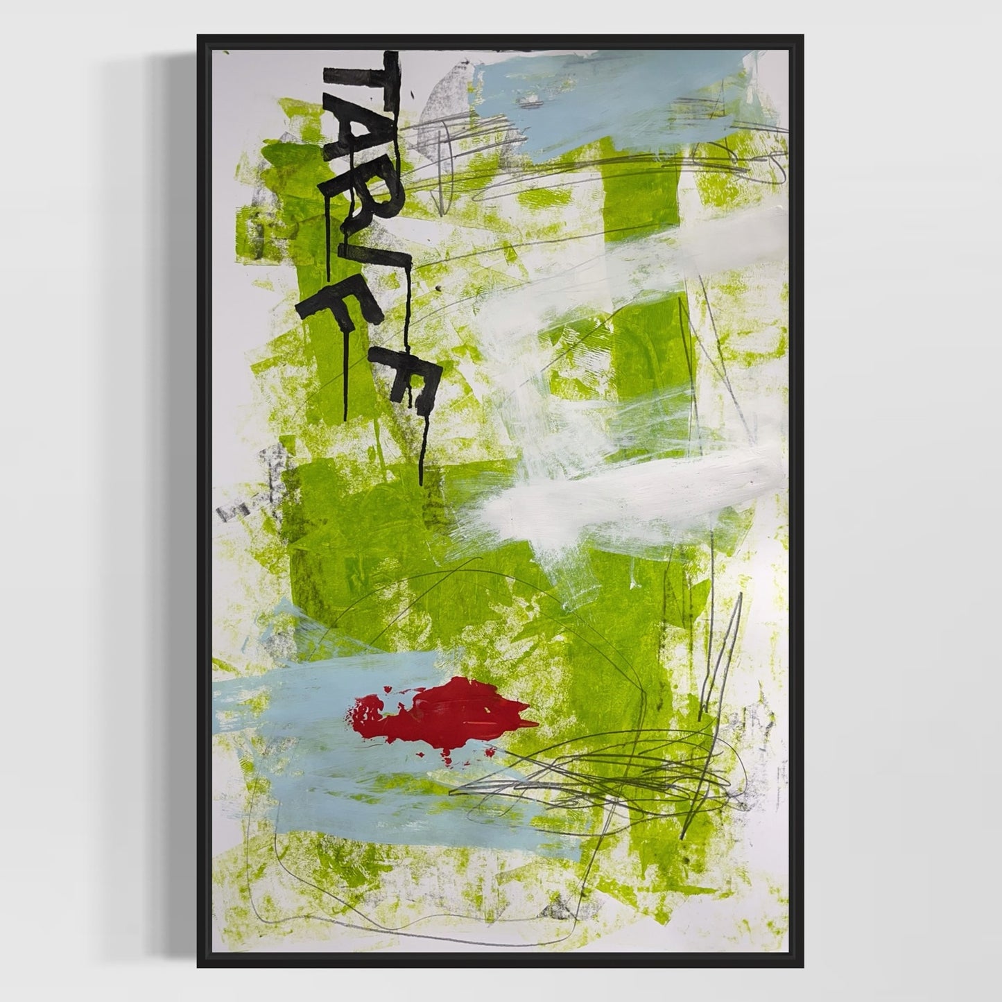 Original Mixed Media Abstract Modern Art Painting 24x36 "Tariff" Signed