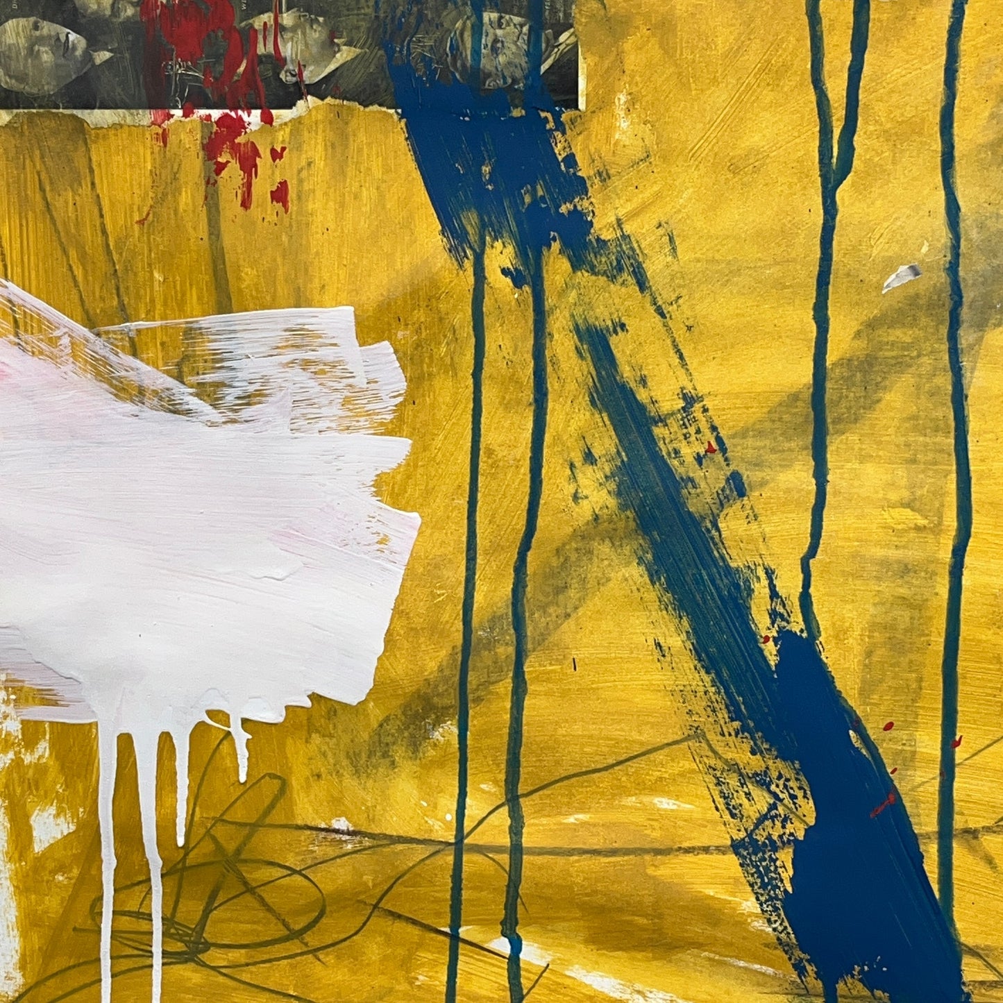 Original Mixed Media Abstract Modern Art Painting 24x36 "Subject: Yogi" Signed
