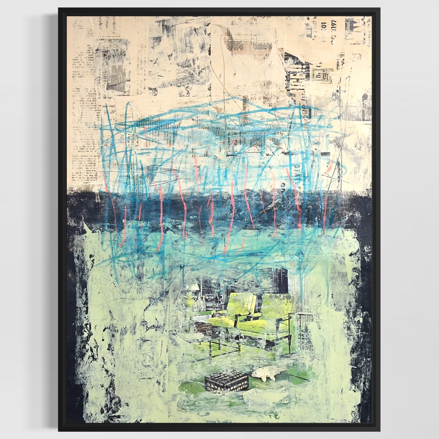 Original Mixed Media Abstract Modern Art Painting 18x24 "Iwis" Signed