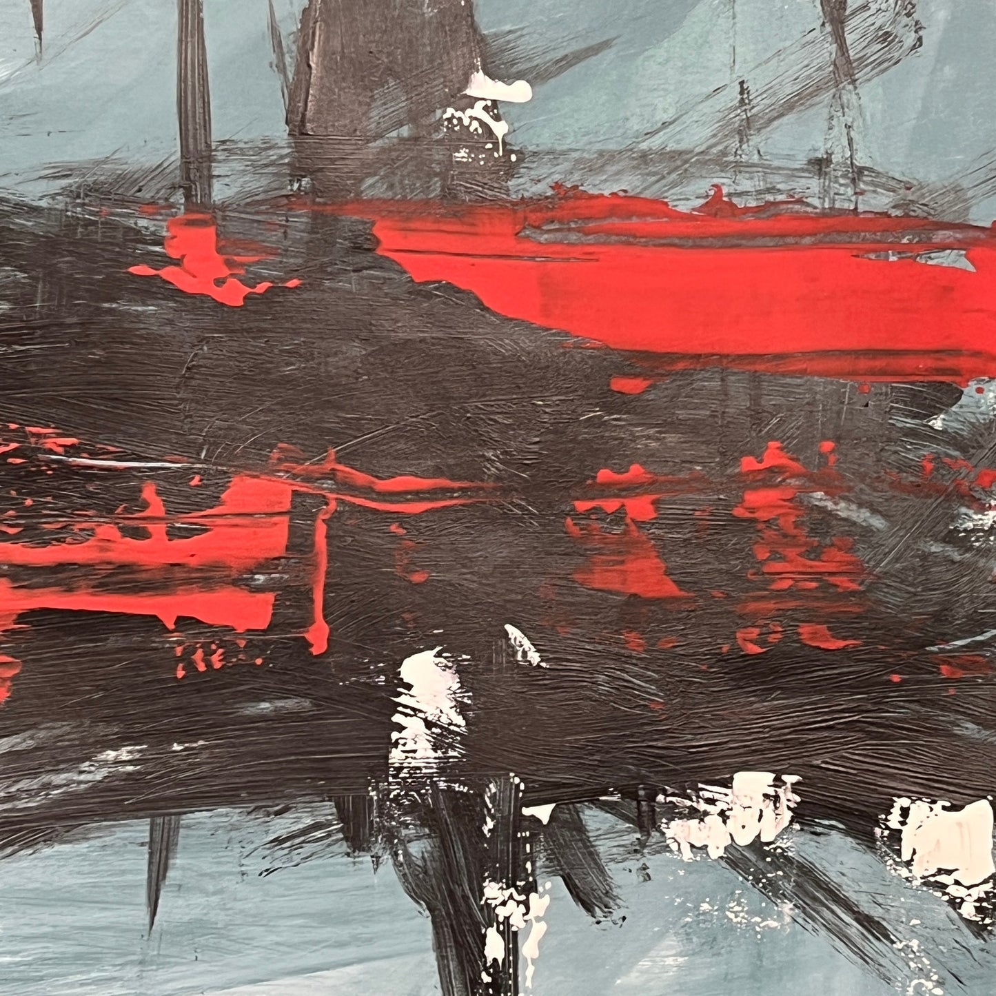 Original Mixed Media Abstract Modern Art Painting 24x36 "Interlunation" Signed
