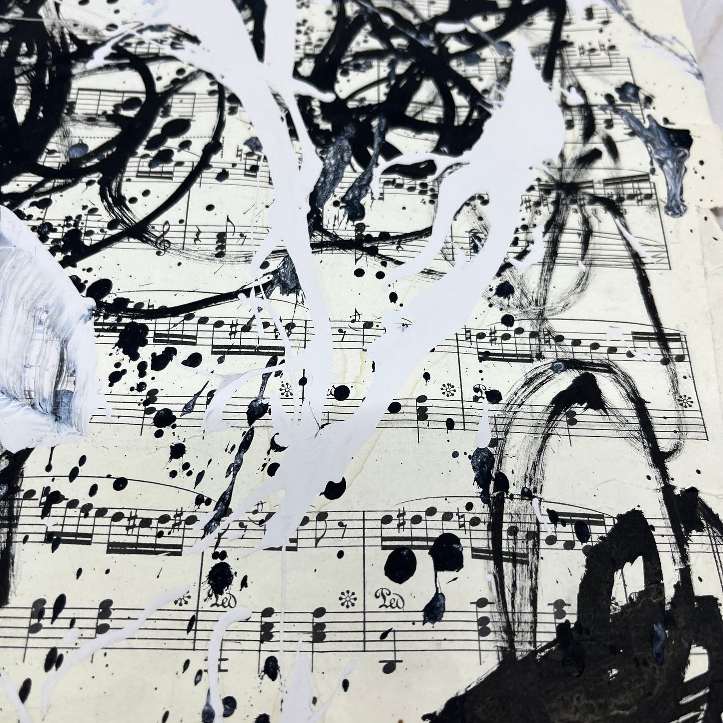 Original Mixed Media Abstract Art Painting 10x13” Vivid Notes Signed #9