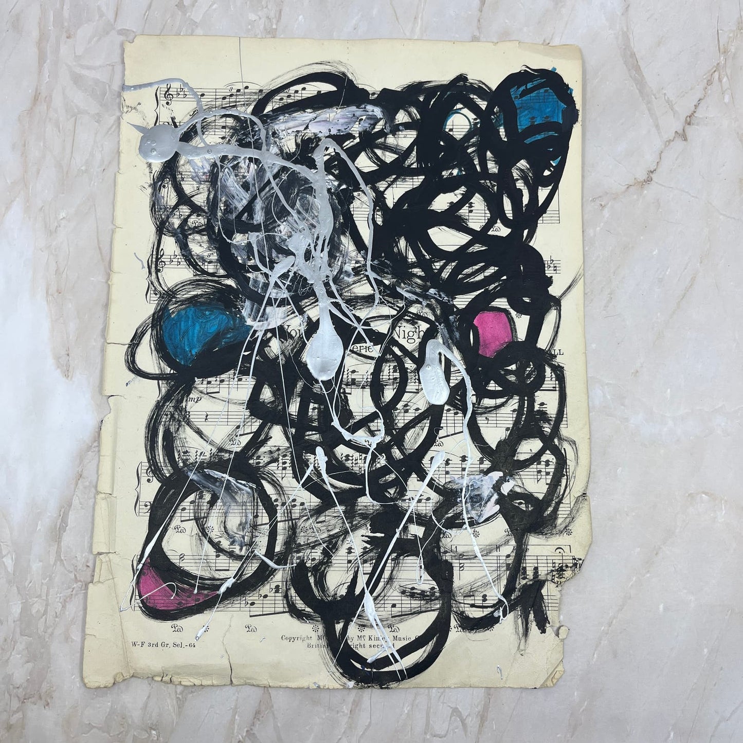 Original Mixed Media Abstract Art Painting 10x13” Vivid Notes Signed #5
