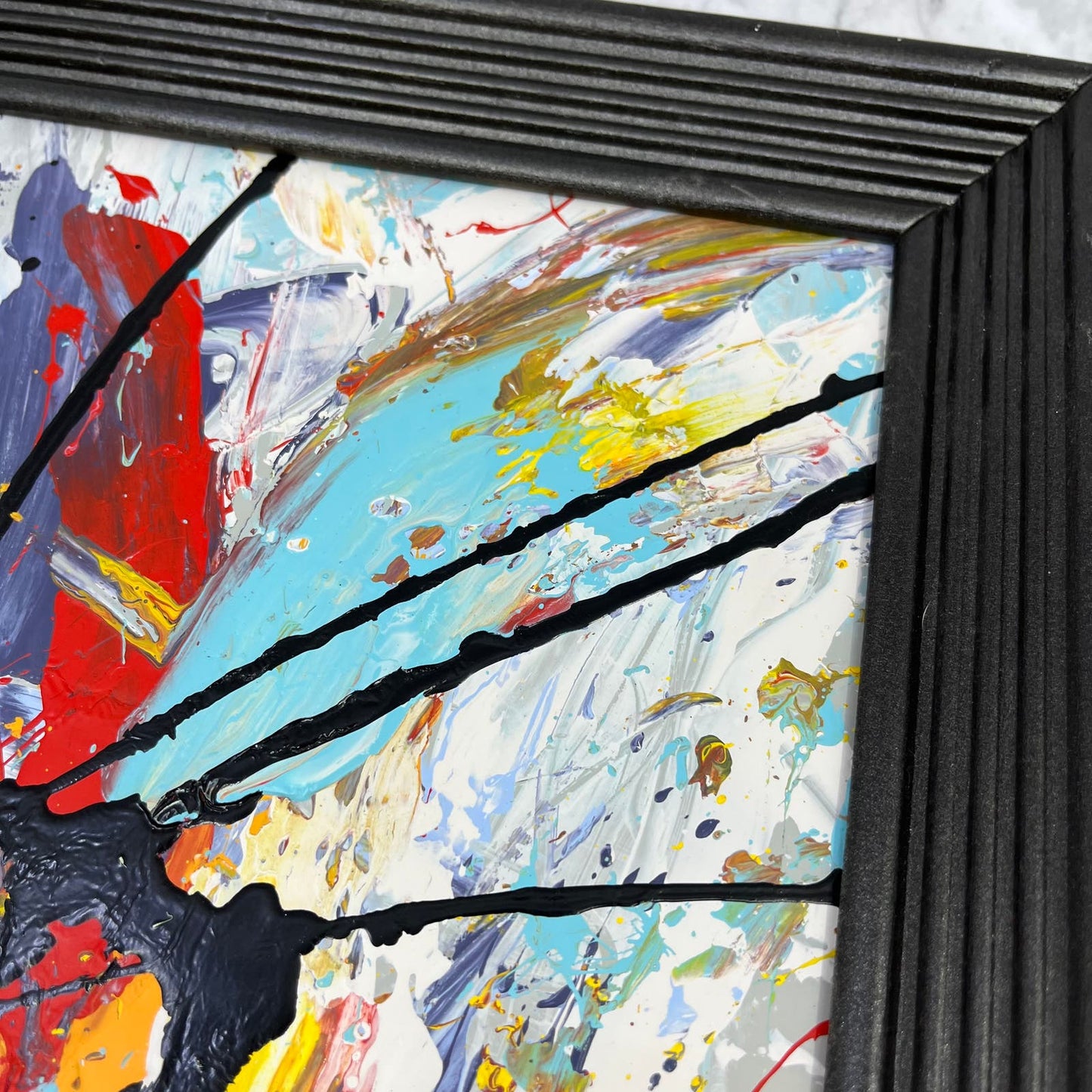 Original Framed Abstract Art Painting 10x12" Jelly Piñata With COA TJ2