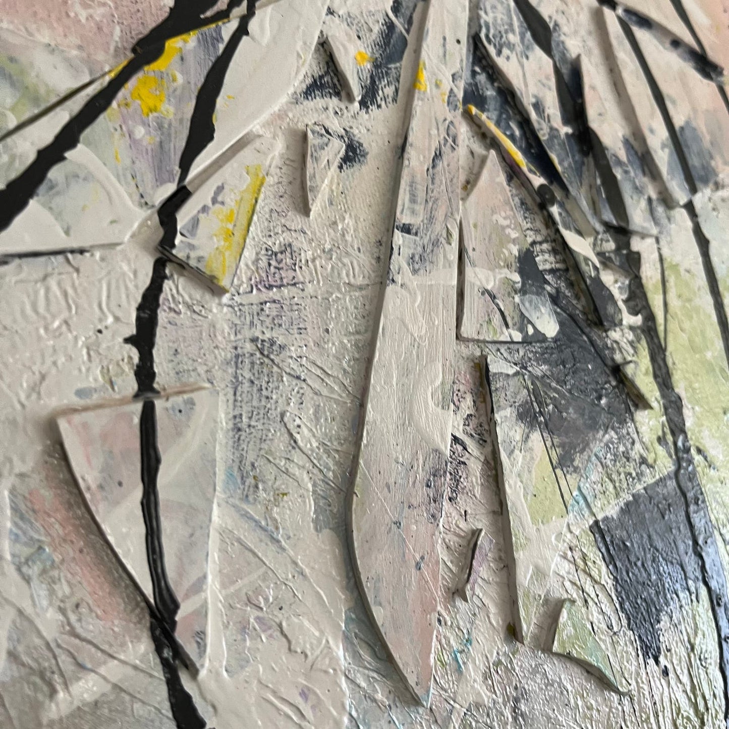 Original LARGE Mixed Media Abstract Art Painting 24x36" That’s Cap w/ COA