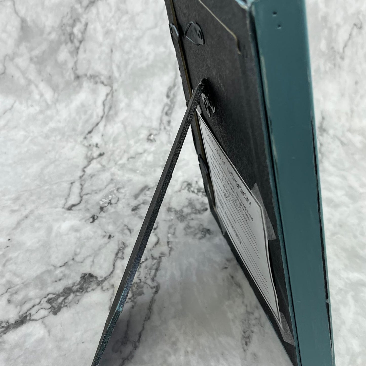 Original Framed Mixed Media Abstract Art Painting 7x9 “7x9 Teal Frame” With COA