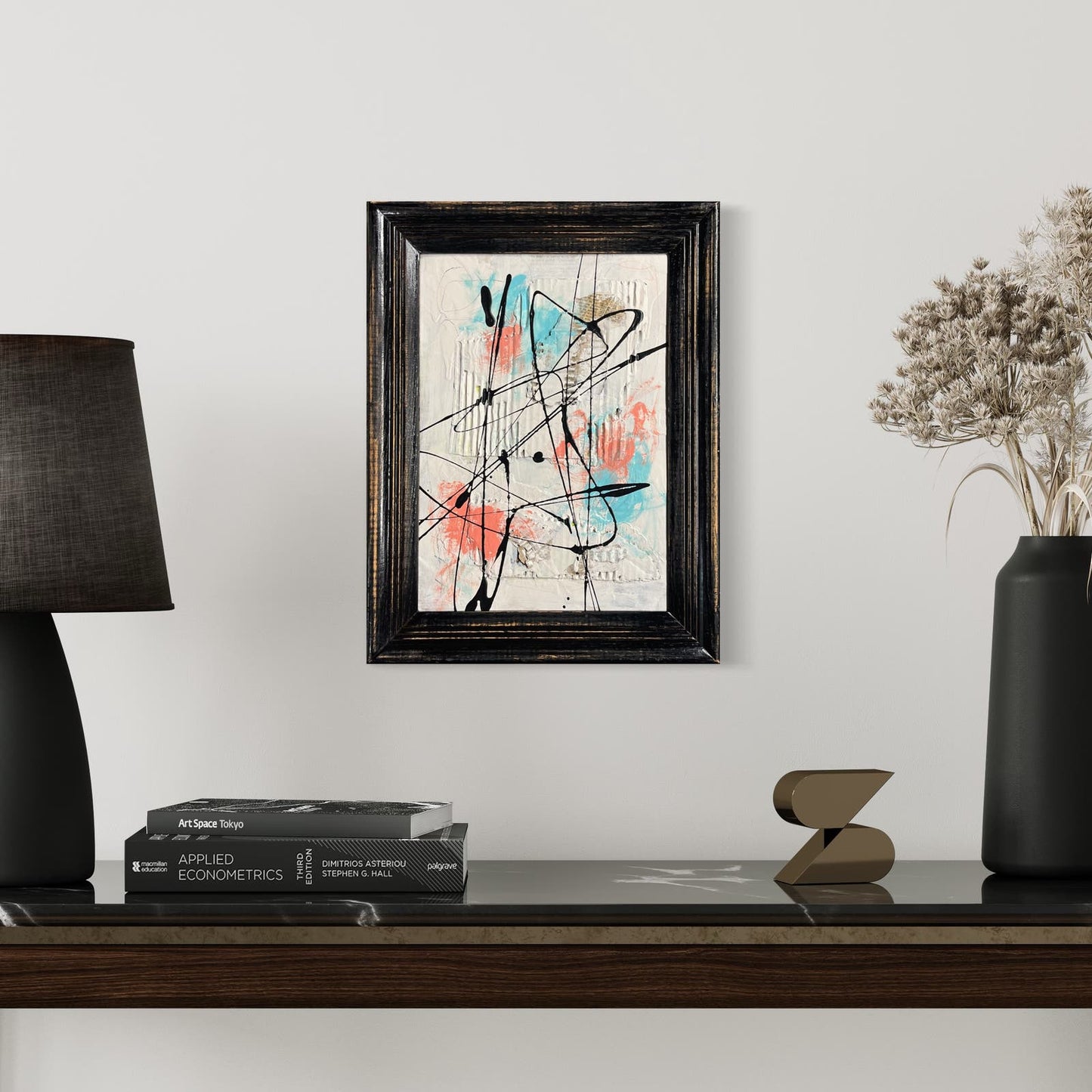 Original Framed Mixed Media Abstract Art Painting 13x17 “Allain" With COA