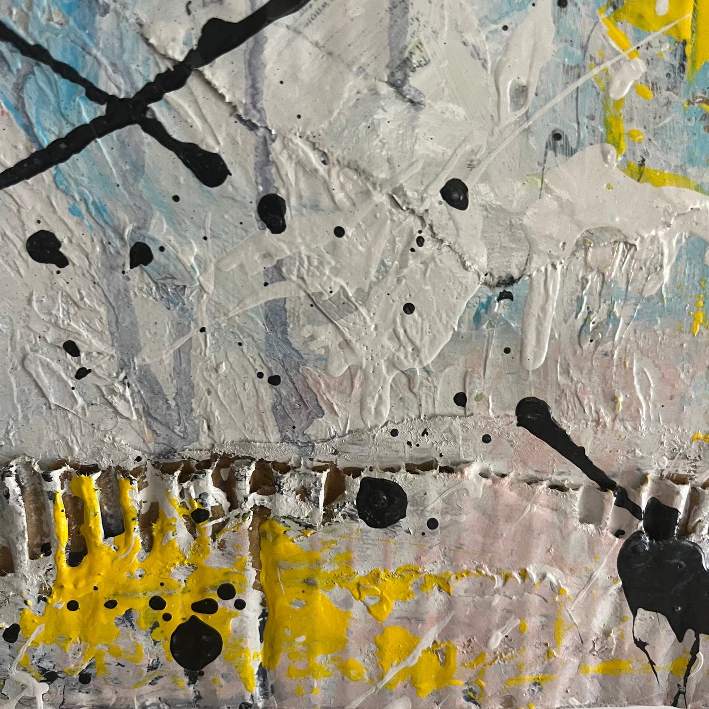 Original LARGE Mixed Media Abstract Art Painting 24x36" That’s Cap w/ COA