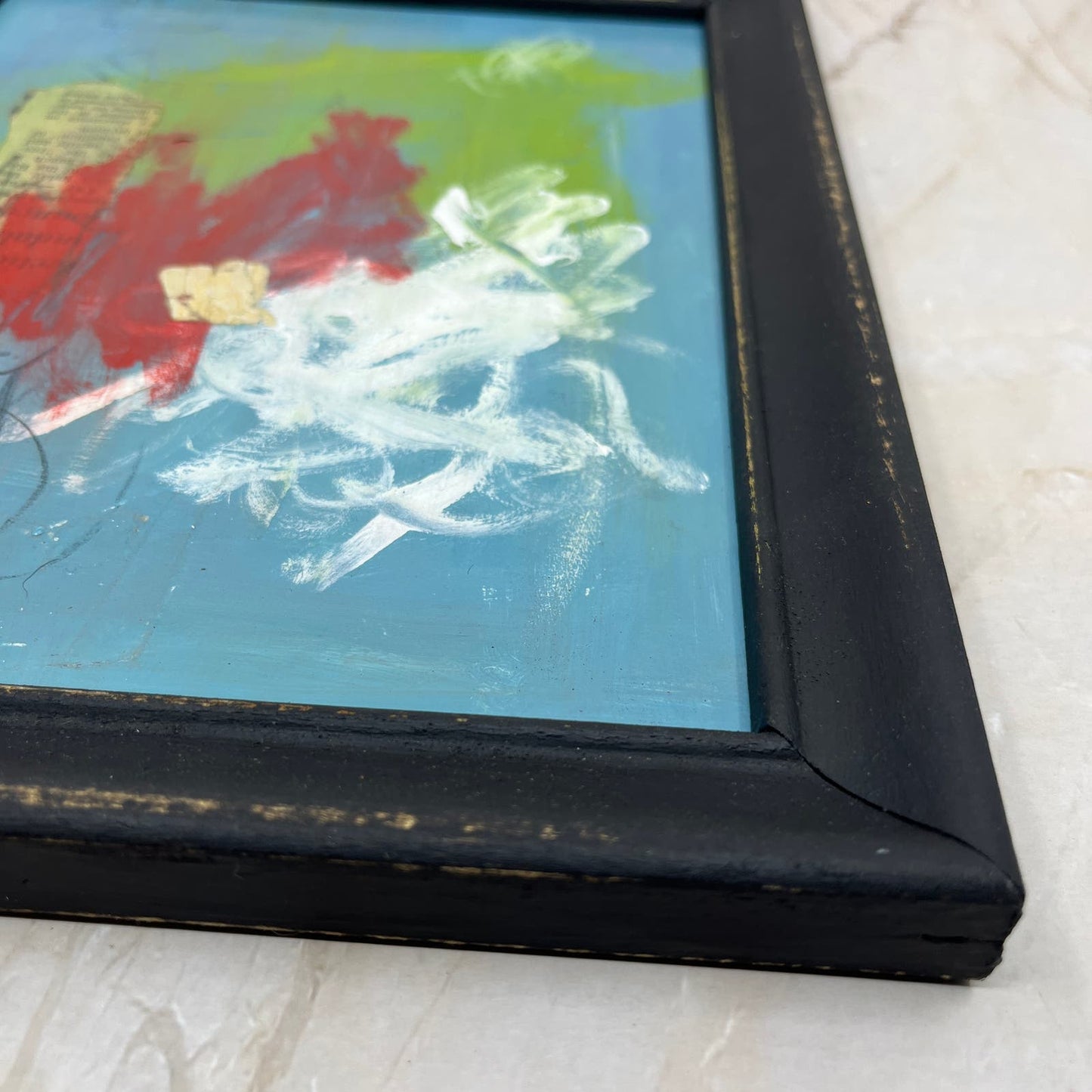 Original Framed Mixed Media Abstract Art Painting 9.5x11.5 “Single Variable" COA