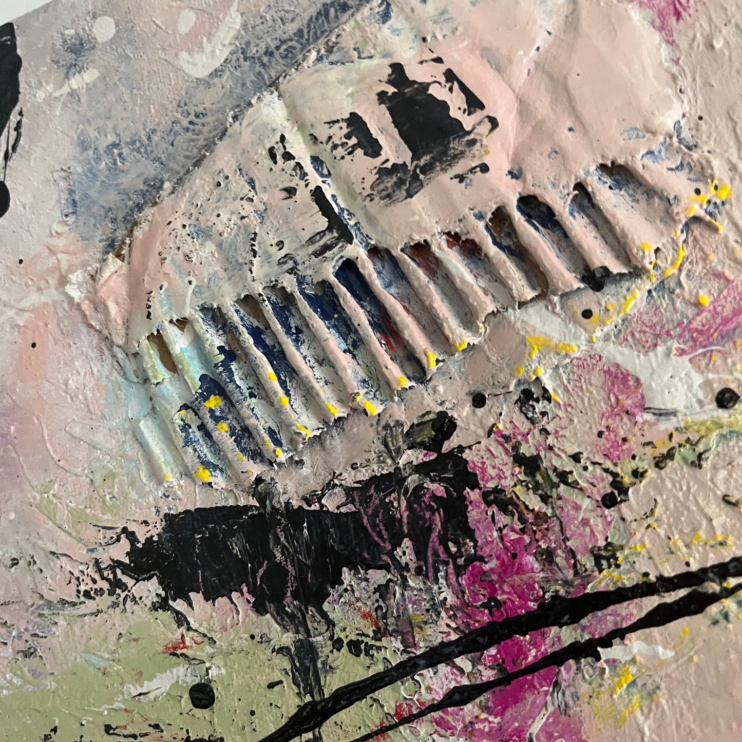 Original LARGE Mixed Media Abstract Art Painting 24x36" That’s Cap w/ COA