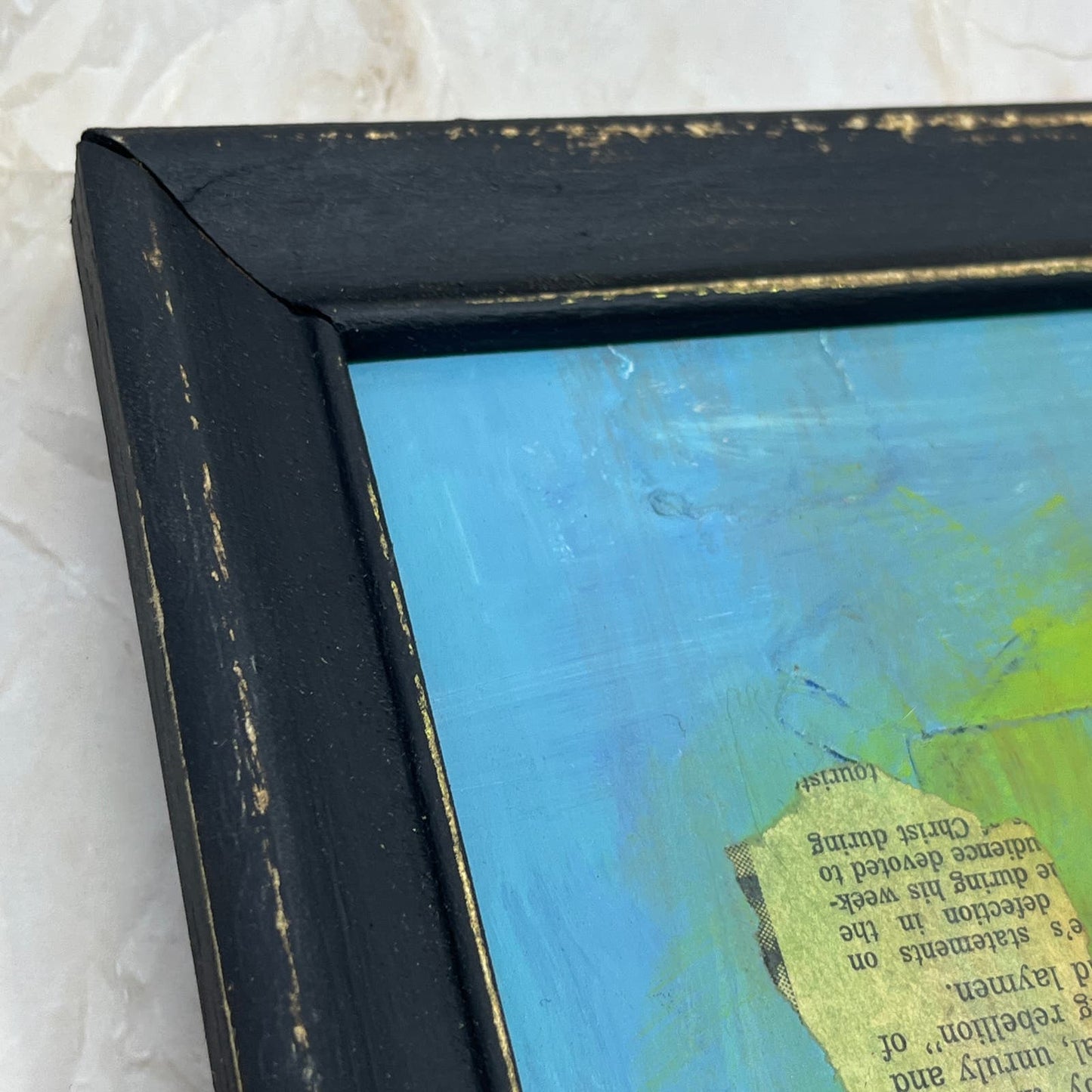 Original Framed Mixed Media Abstract Art Painting 9.5x11.5 “Single Variable" COA