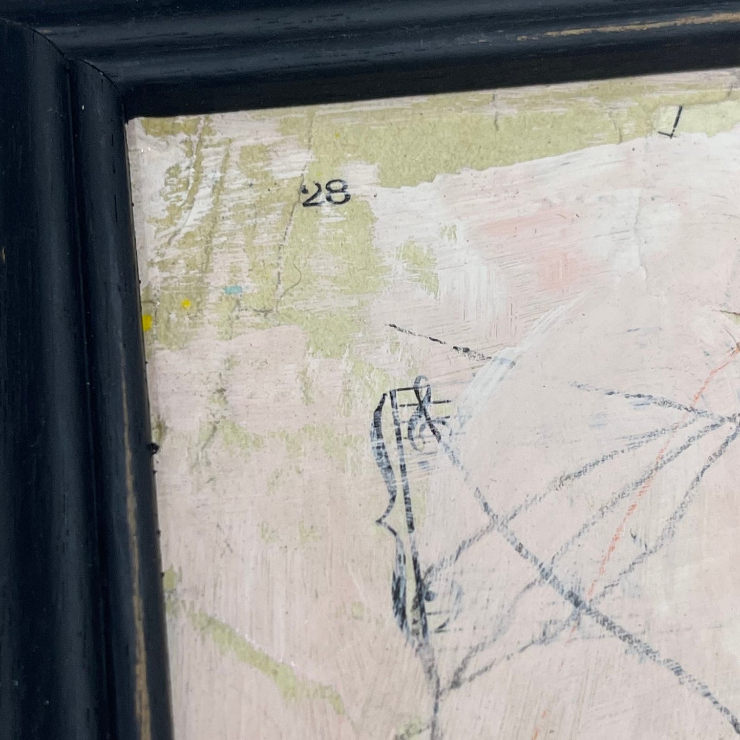 Original Framed Mixed Media Abstract Art Painting 12.5x14.5 “Blush" With COA TK1