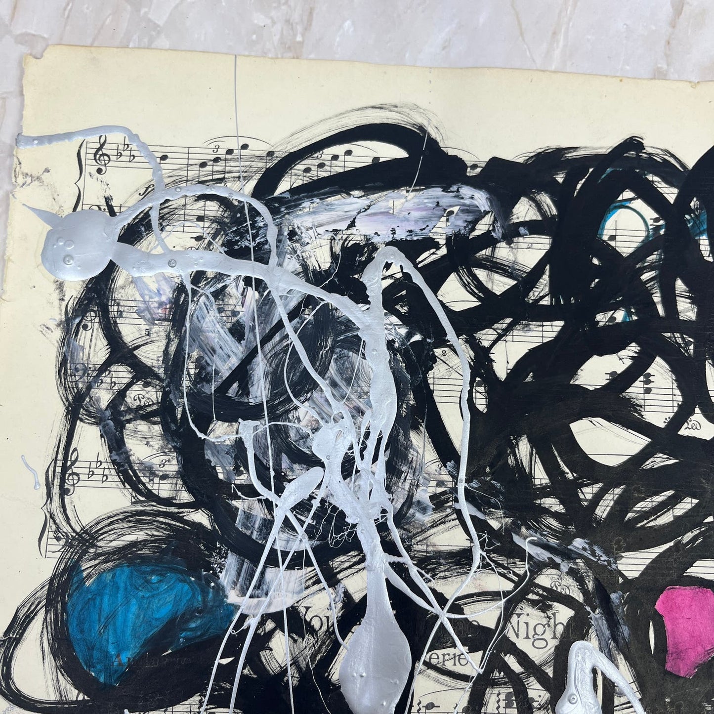 Original Mixed Media Abstract Art Painting 10x13” Vivid Notes Signed #5