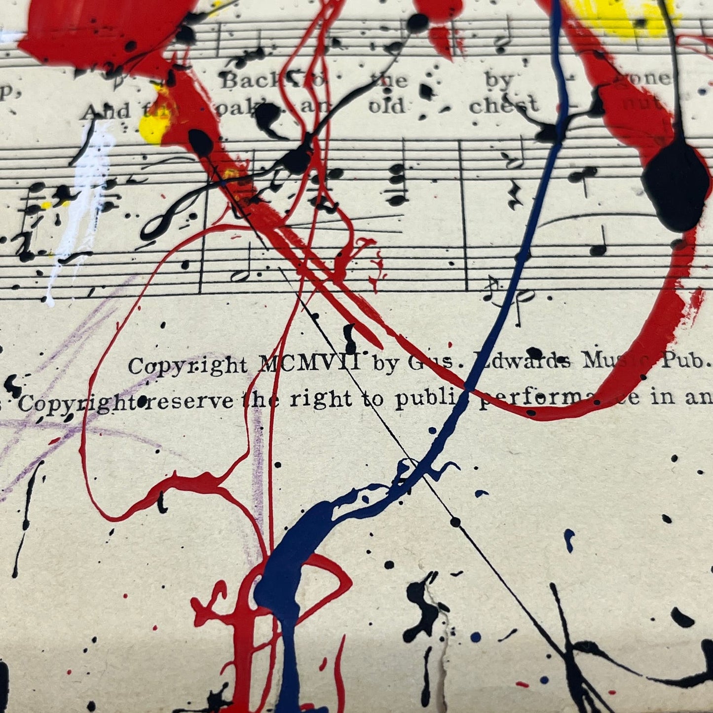 Original Mixed Media Abstract Art Painting 10x13.5” Vivid Notes Signed #2