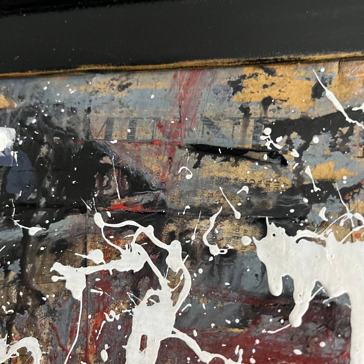 Original MASSIVE Framed Mixed Media Abstract Art Painting 42x30 “Oxidized” w COA