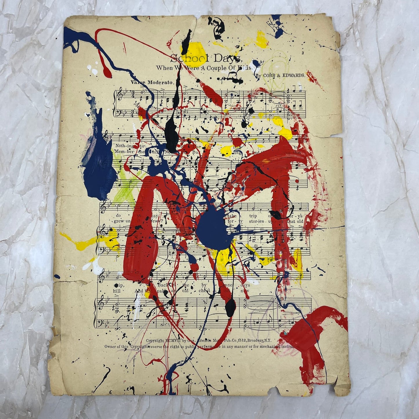 Original Mixed Media Abstract Art Painting 10x13.5” Vivid Notes Signed #2