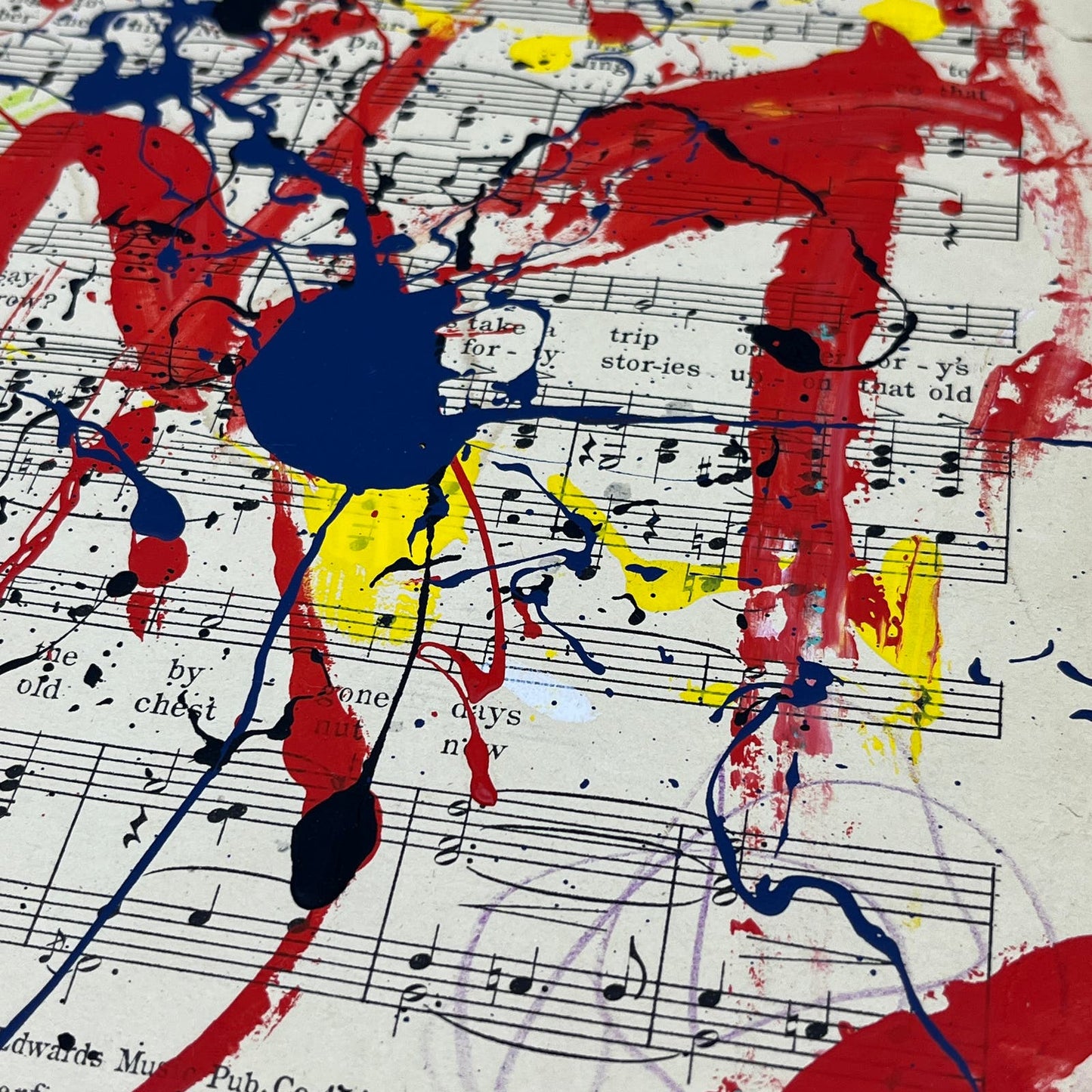 Original Mixed Media Abstract Art Painting 10x13.5” Vivid Notes Signed #2