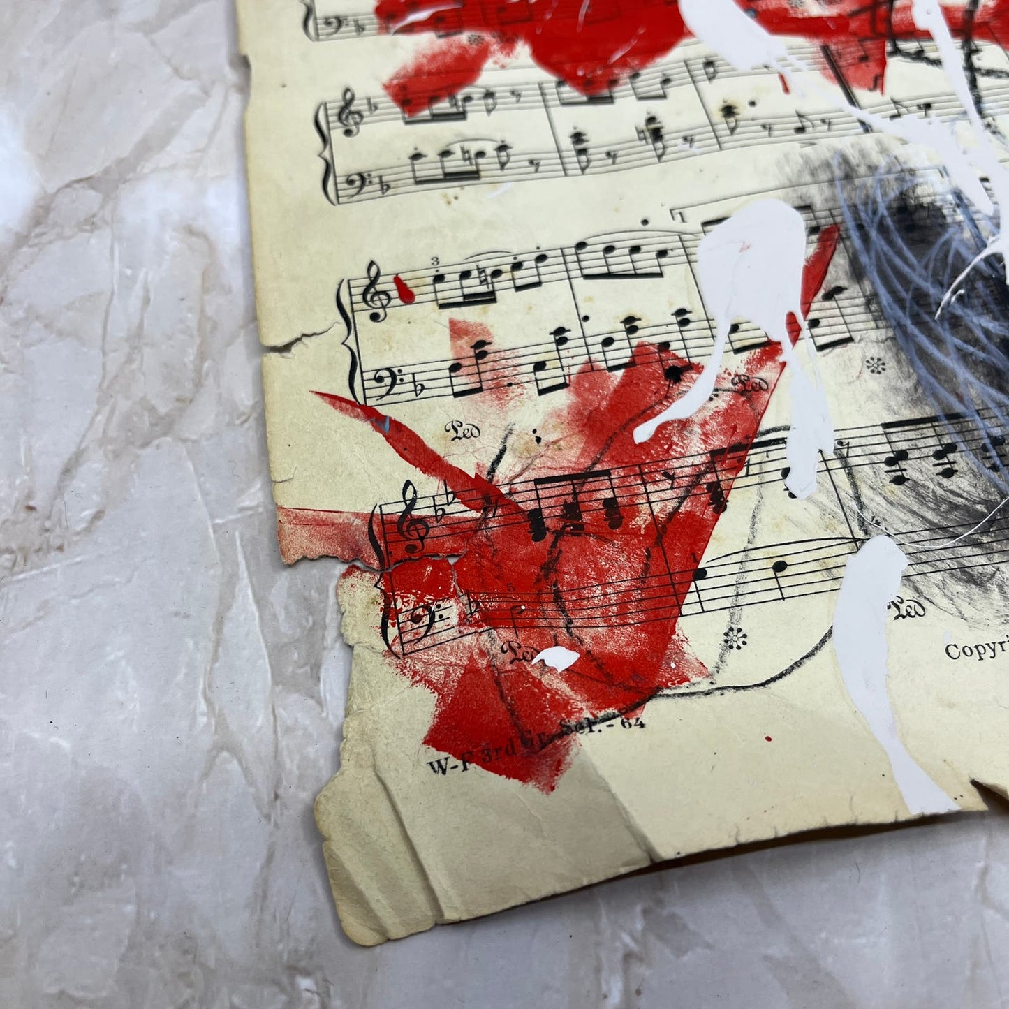 Original Mixed Media Abstract Art Painting 9.5x13” Vivid Notes Signed #10