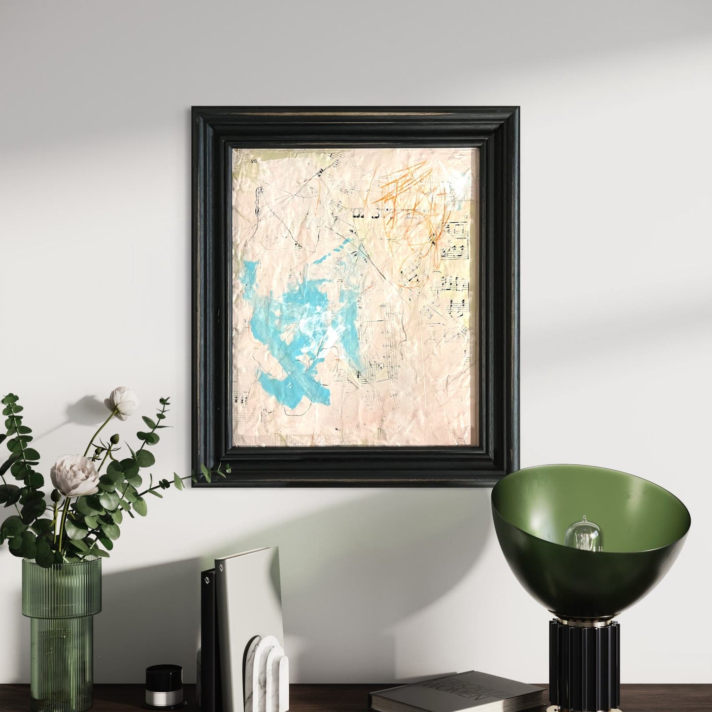 Original Framed Mixed Media Abstract Art Painting 12.5x14.5 “Blush" With COA TK1