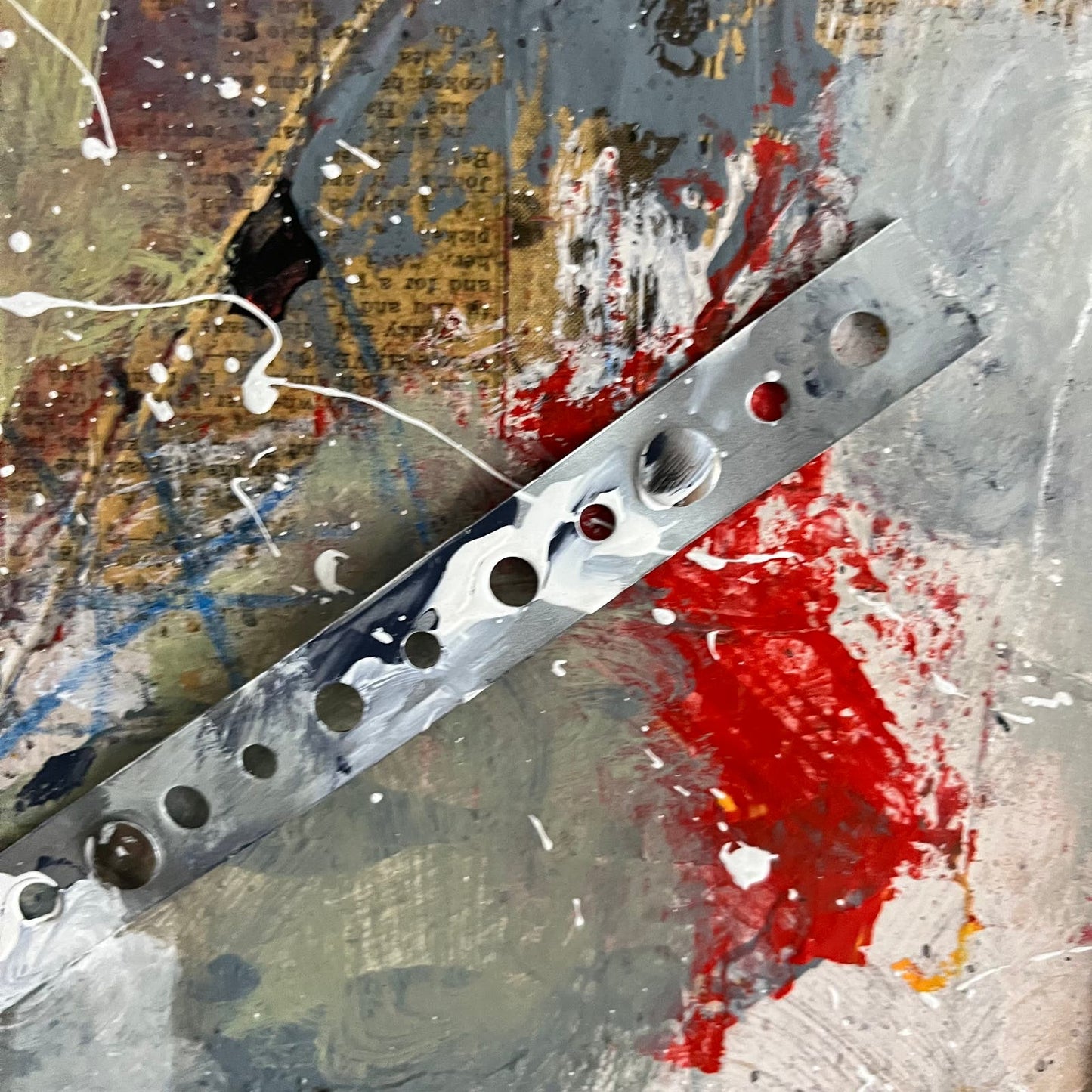 Original MASSIVE Framed Mixed Media Abstract Art Painting 42x30 “Oxidized” w COA
